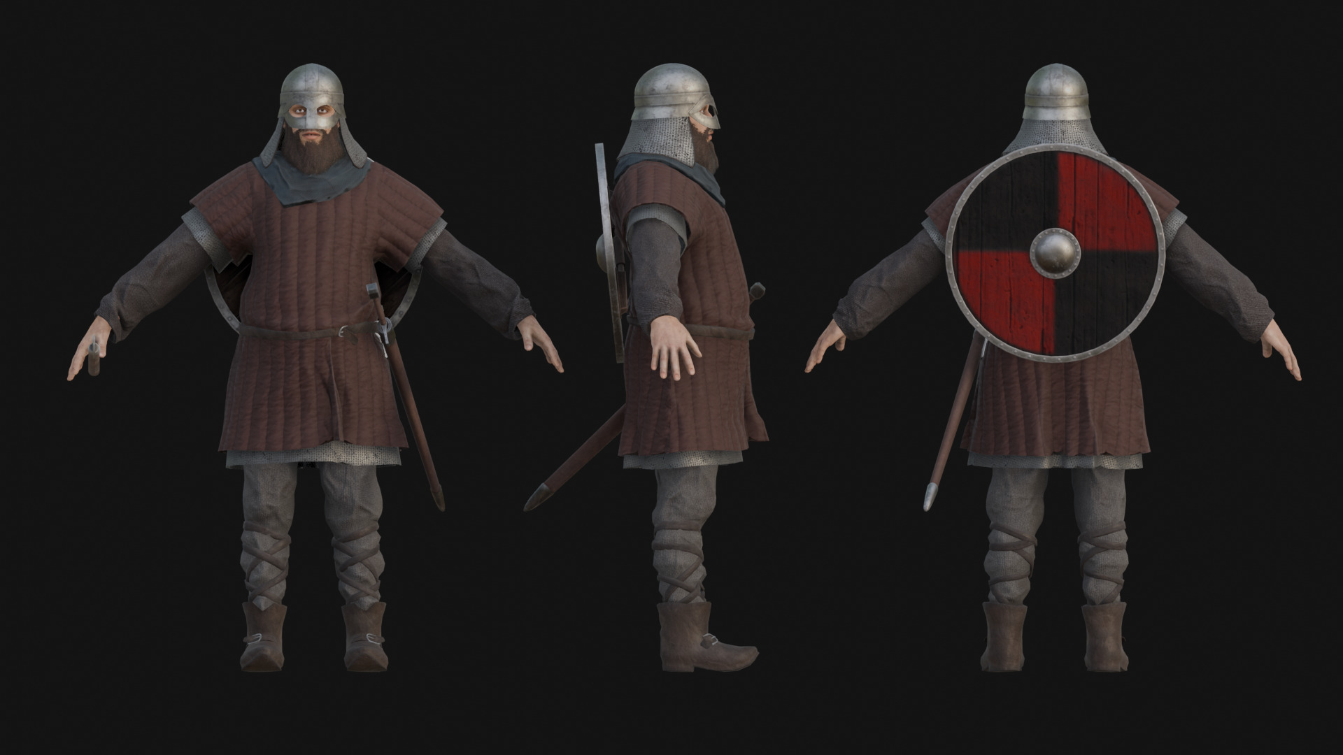 Vikings Low-poly 3D model_2