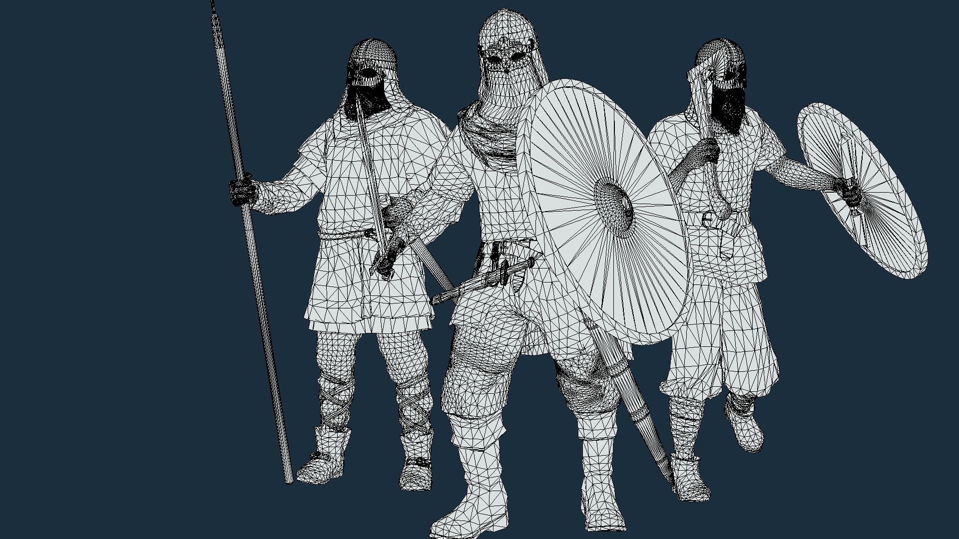 Vikings Low-poly 3D model_14