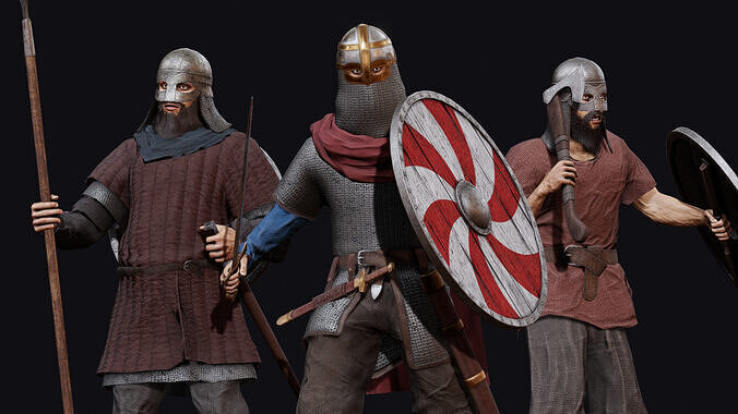 Vikings Low-poly 3D model