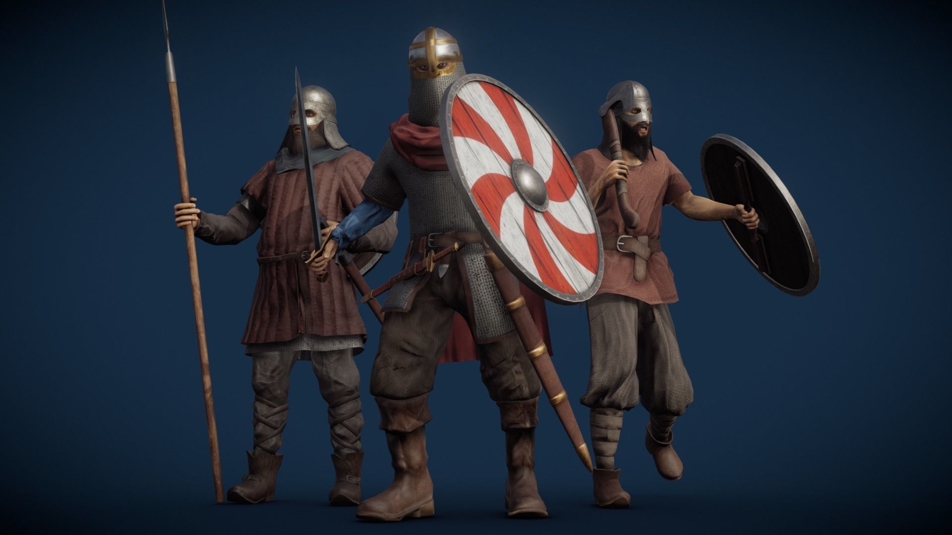 Vikings Low-poly 3D model_7