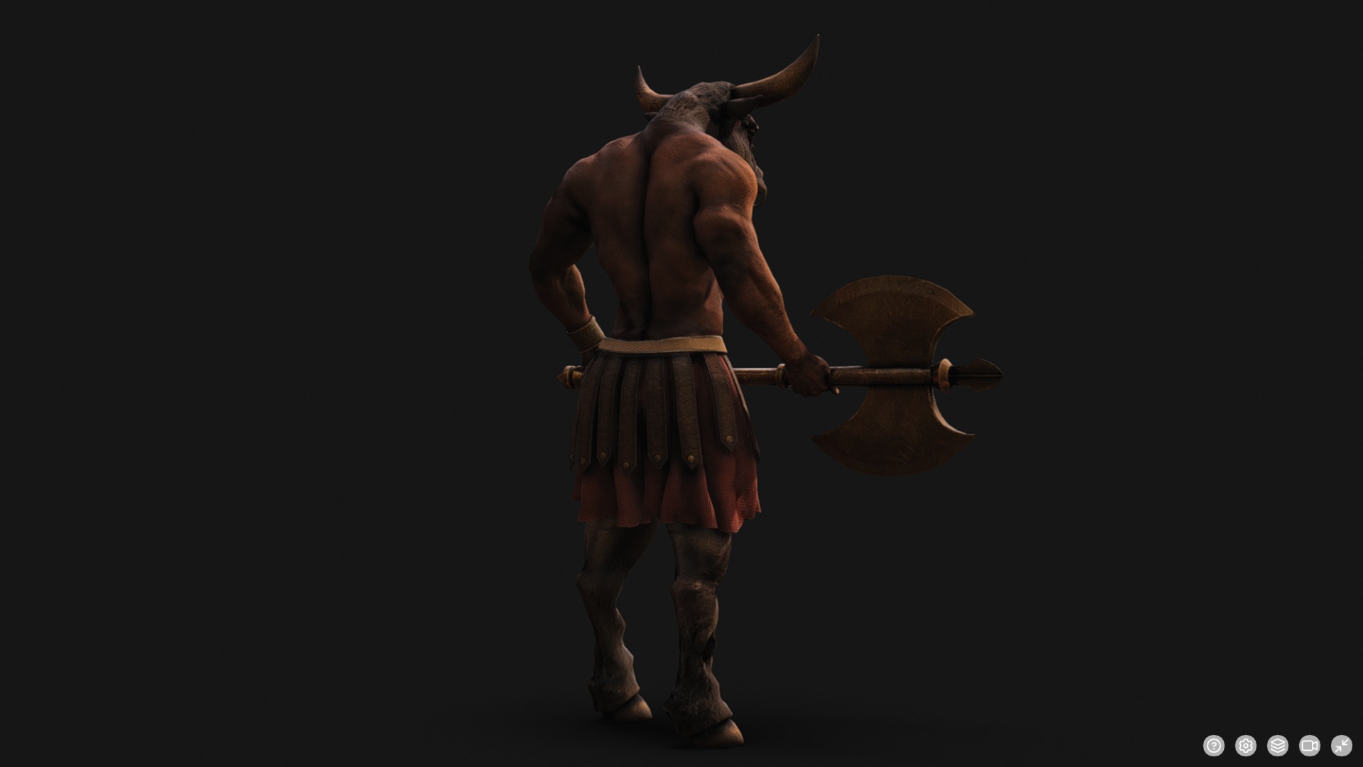 Minotaur Low-poly 3D model_7