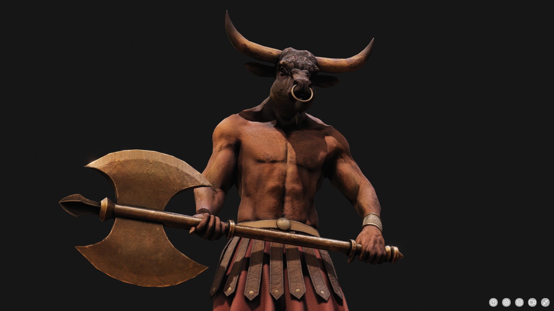 Minotaur Low-poly 3D model_9