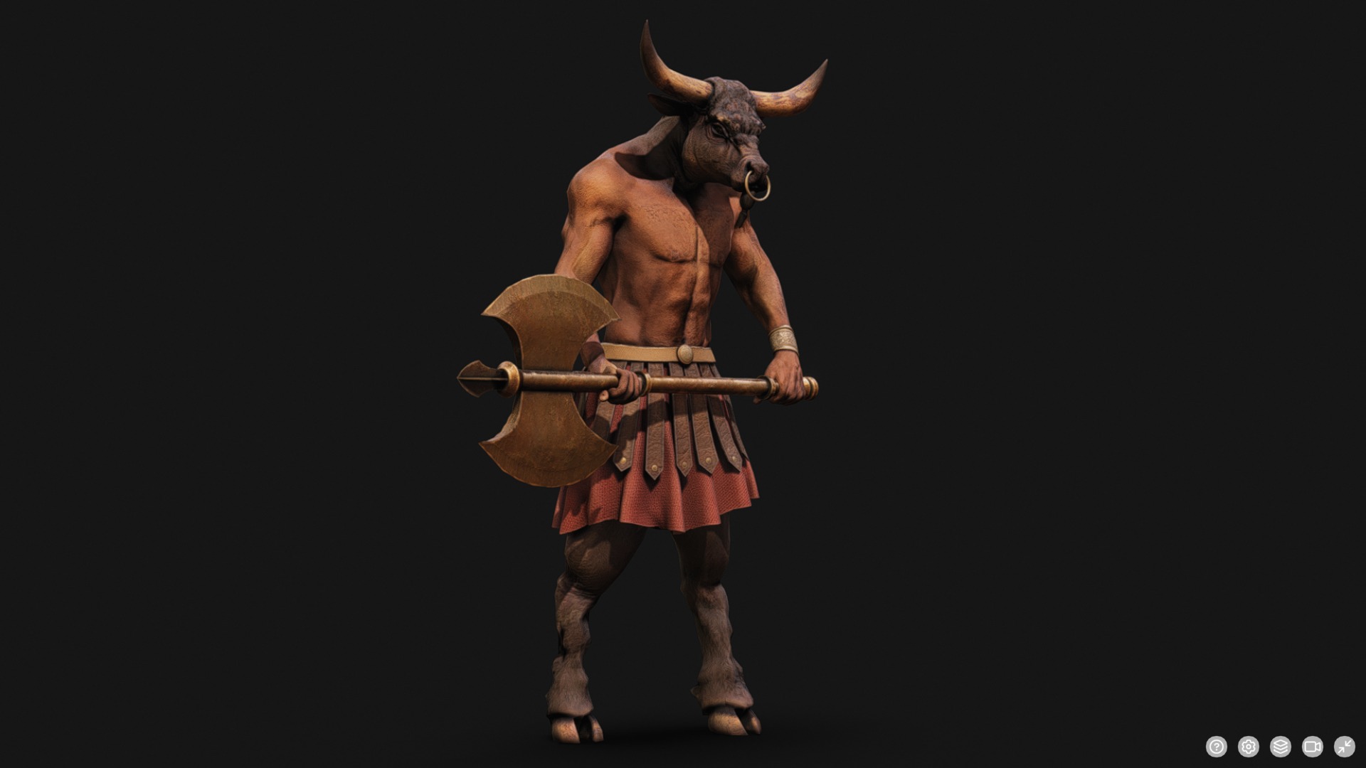 Minotaur Low-poly 3D model_6