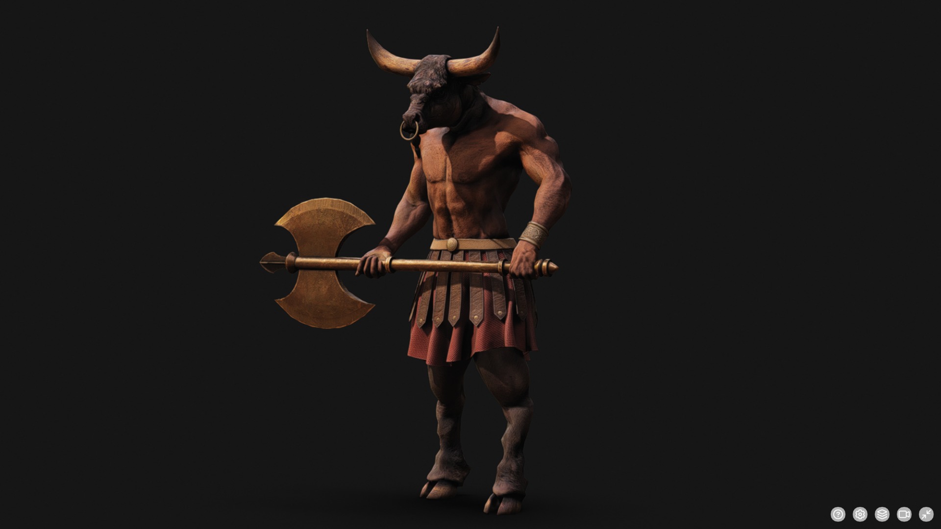 Minotaur Low-poly 3D model_5