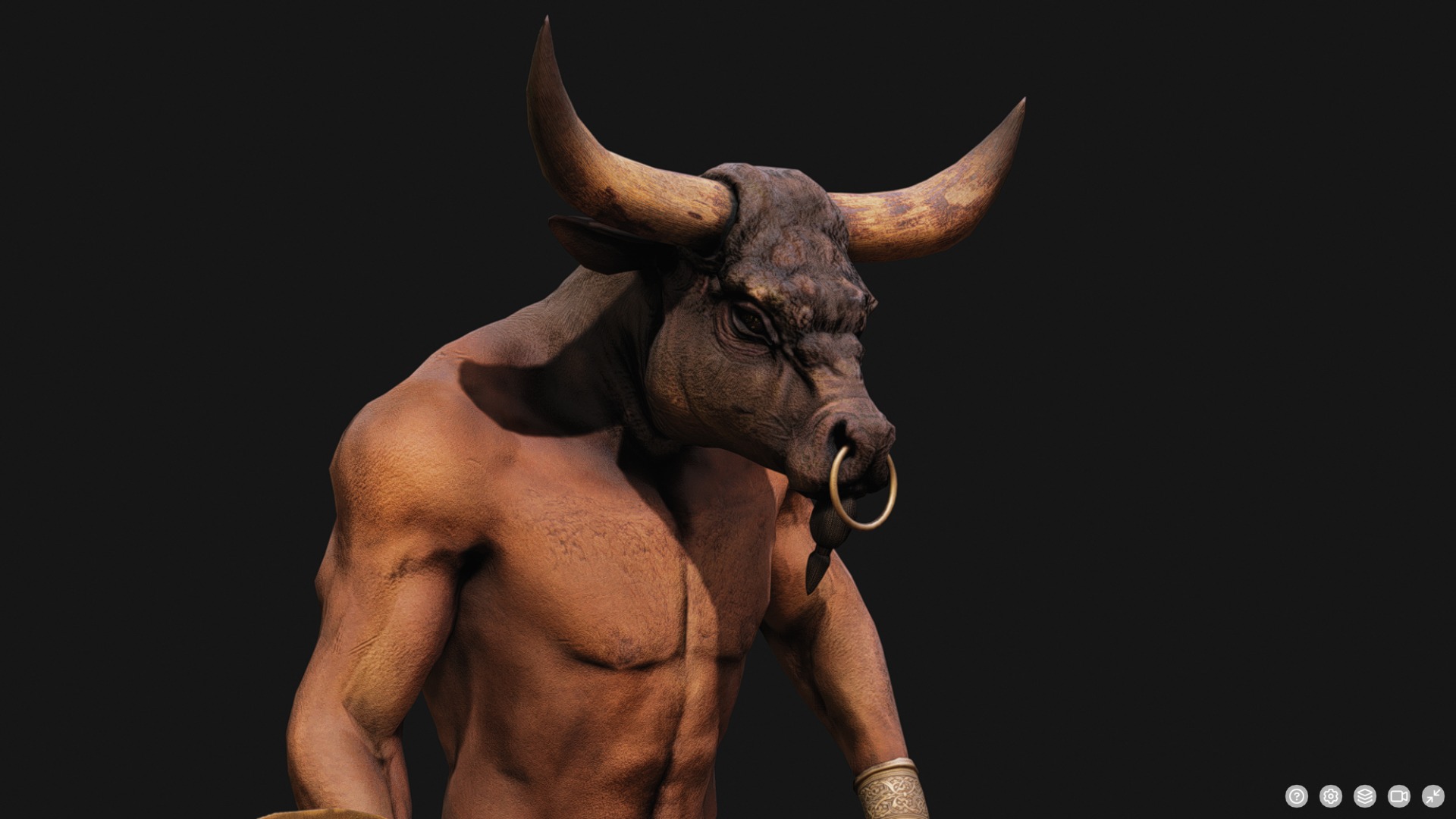 Minotaur Low-poly 3D model_10