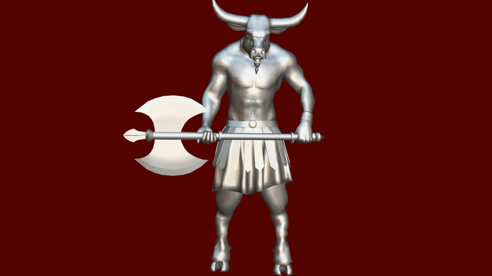 Minotaur Low-poly 3D model_16