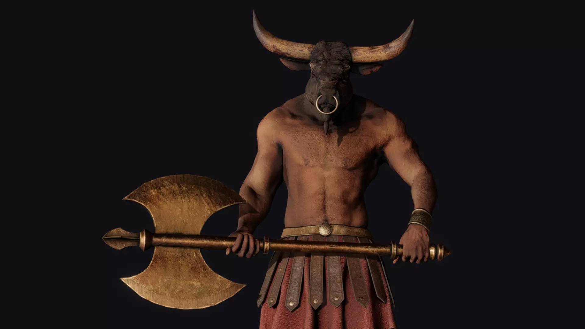 Minotaur Low-poly 3D model_0