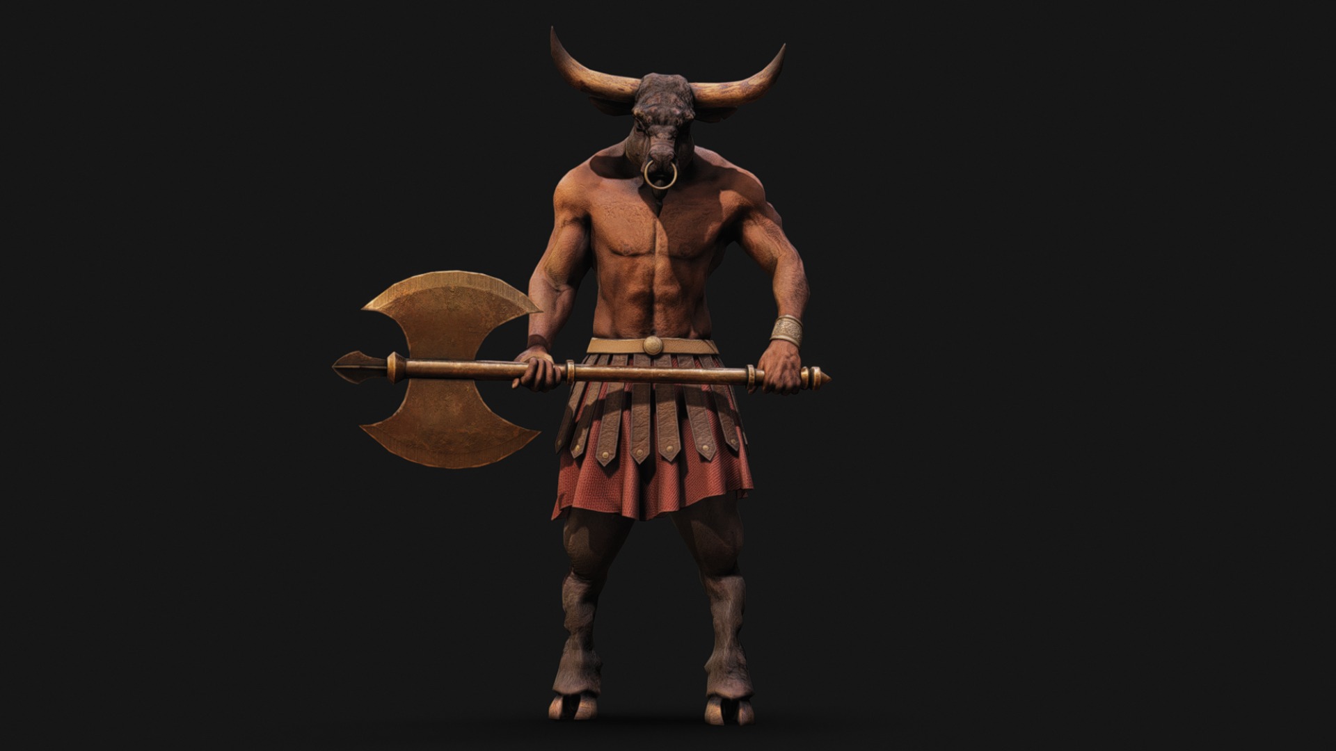 Minotaur Low-poly 3D model_4