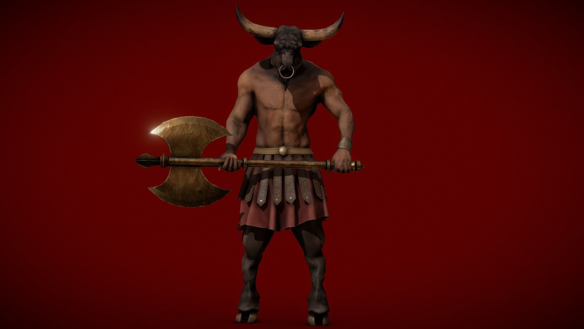 Minotaur Low-poly 3D model_11