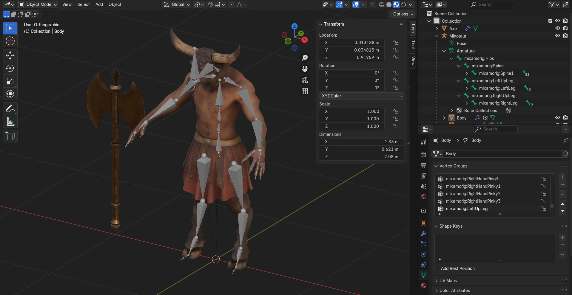 Minotaur Low-poly 3D model_3