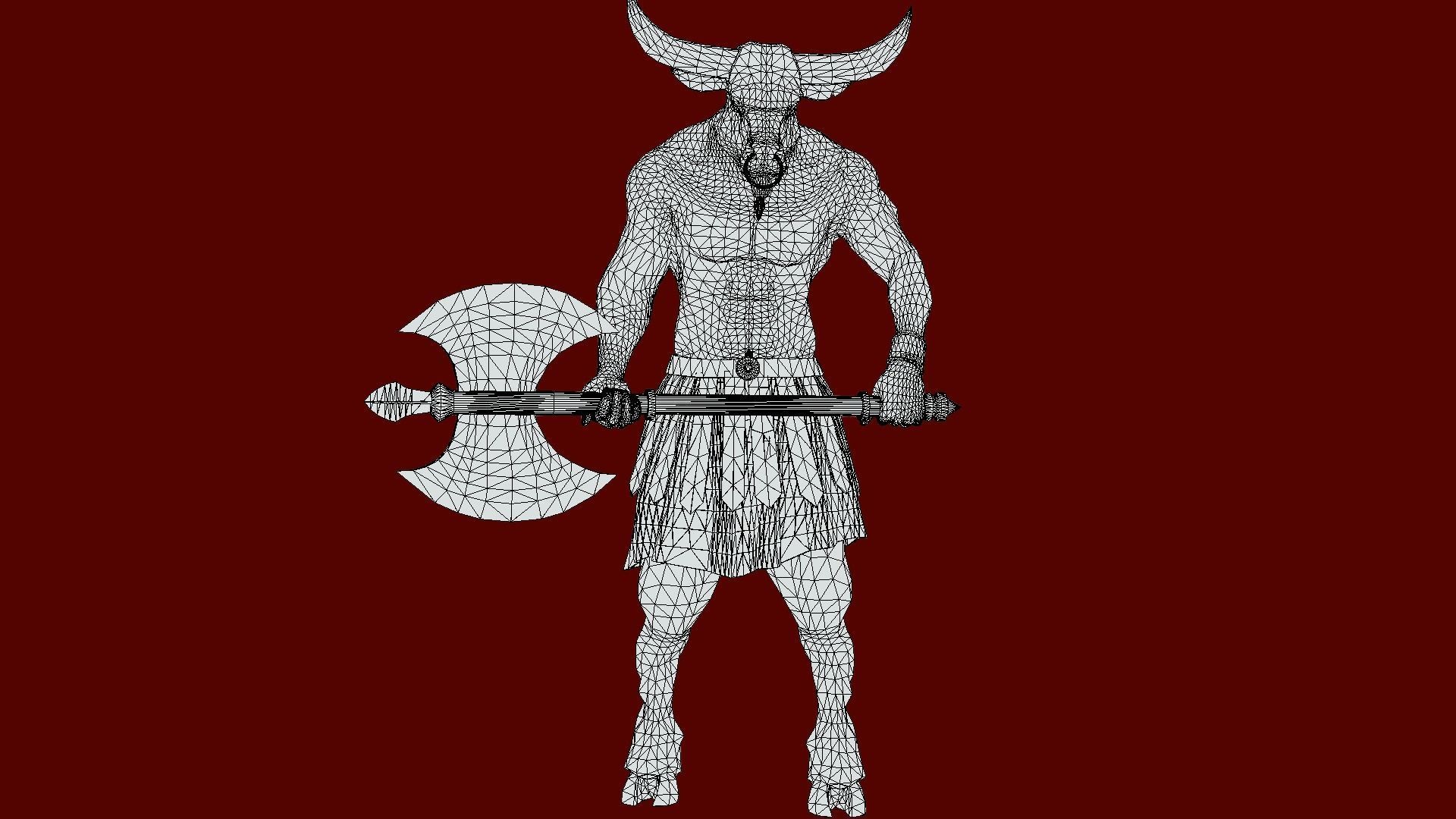 Minotaur Low-poly 3D model_14