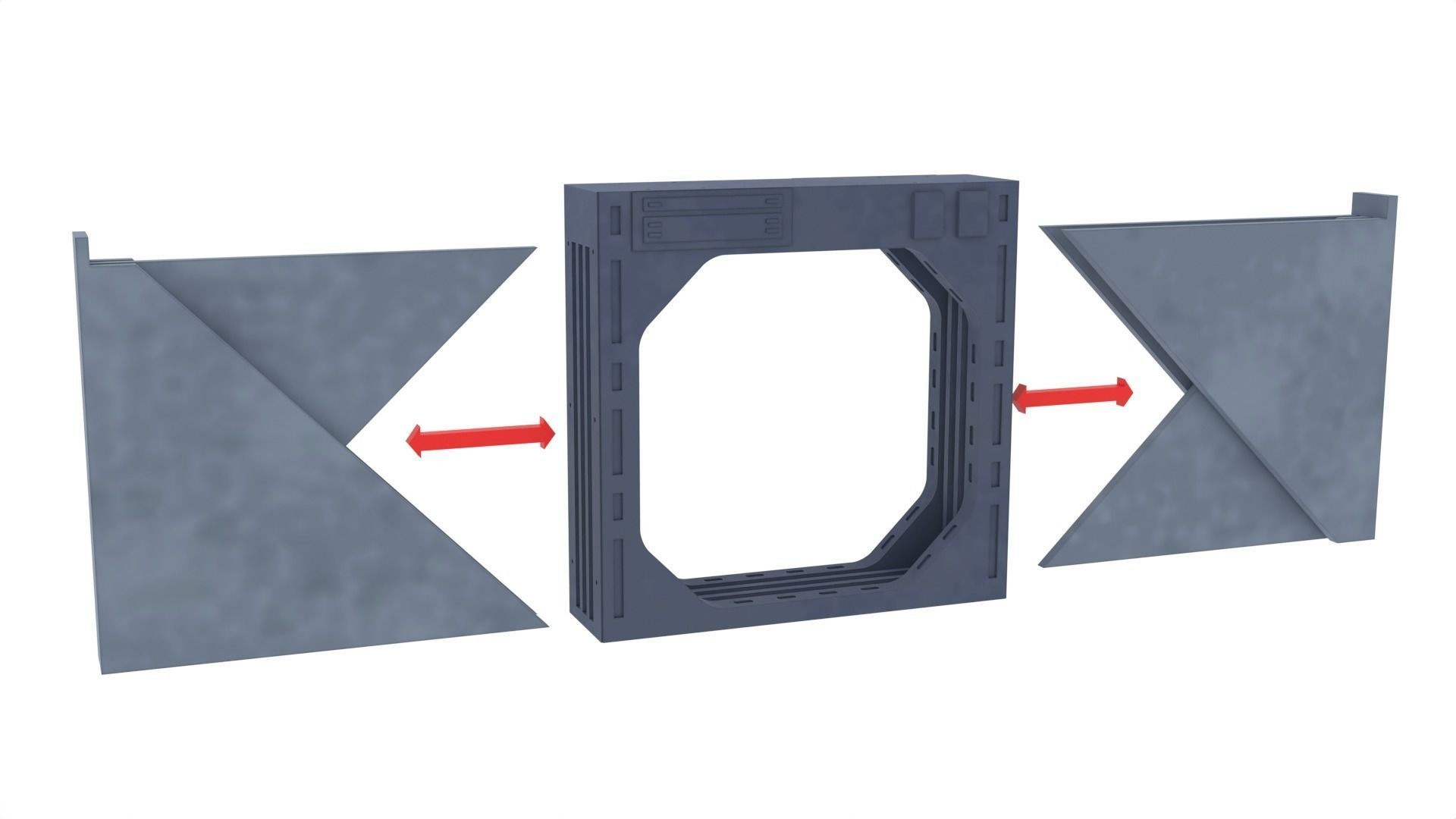 Death Star Blast Door small - 1-18 scale Kenner-Hasbro 3D print model_18