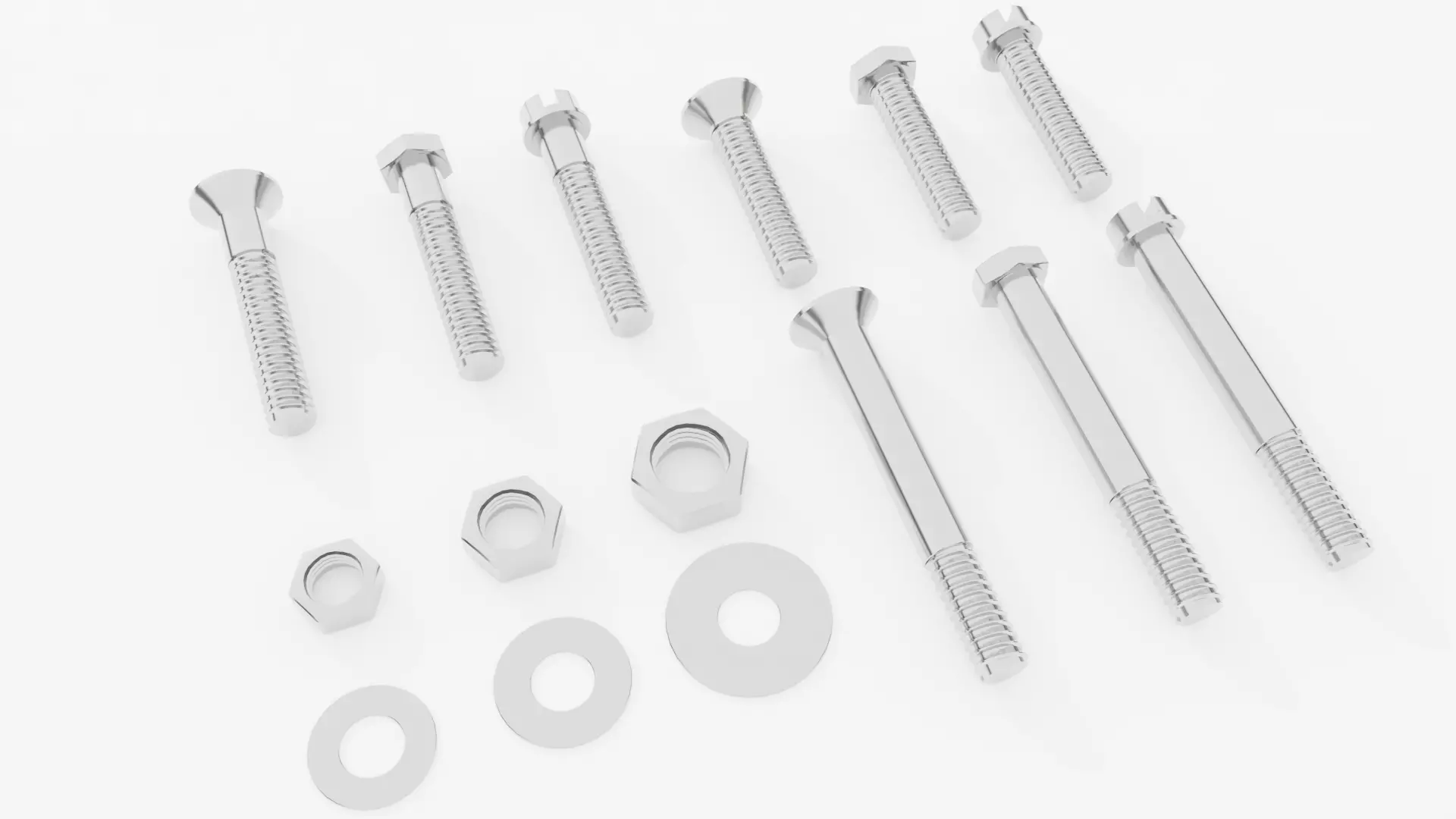 Screws and nuts Set  3D model_0