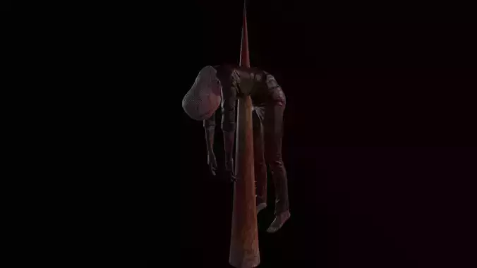 Dead tortured man V2 Low-poly 3D model