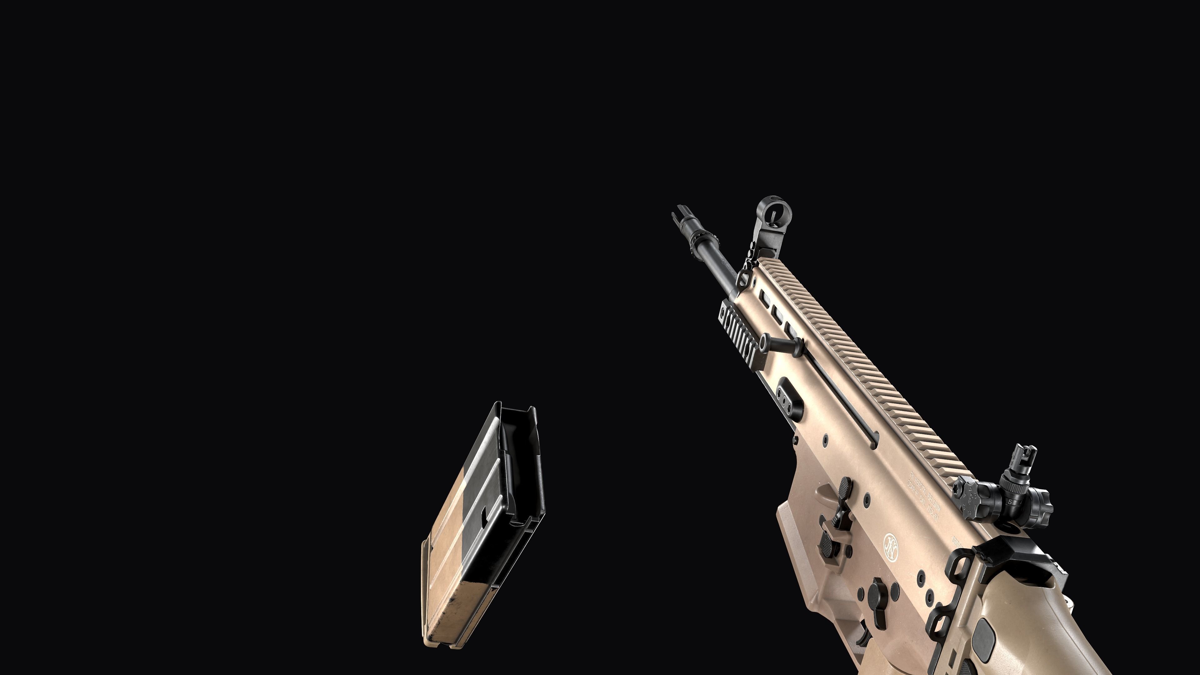 modular assault rifle FN SCAR-H mk 17 Low-poly 3D model_22