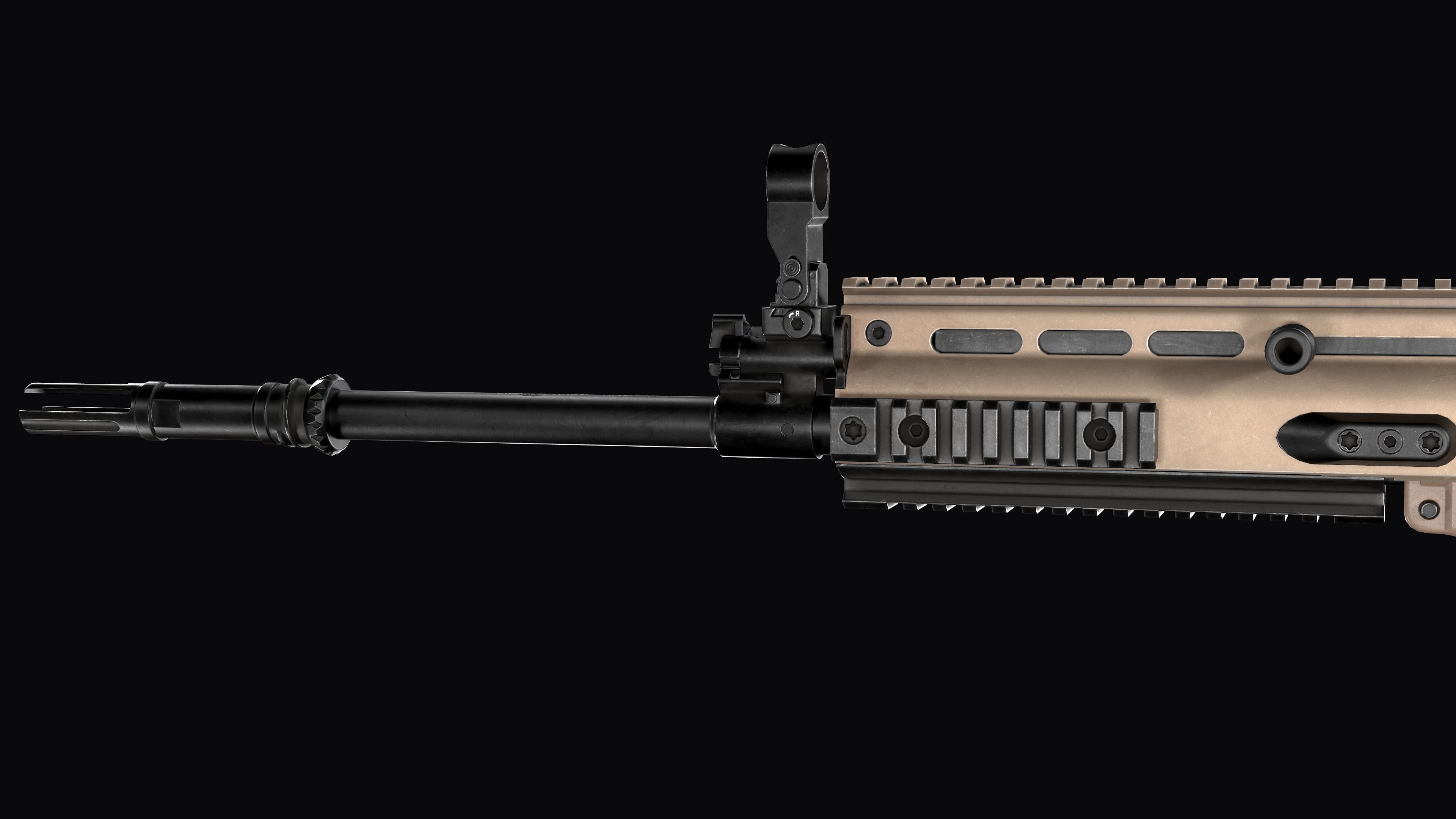 modular assault rifle FN SCAR-H mk 17 Low-poly 3D model_15