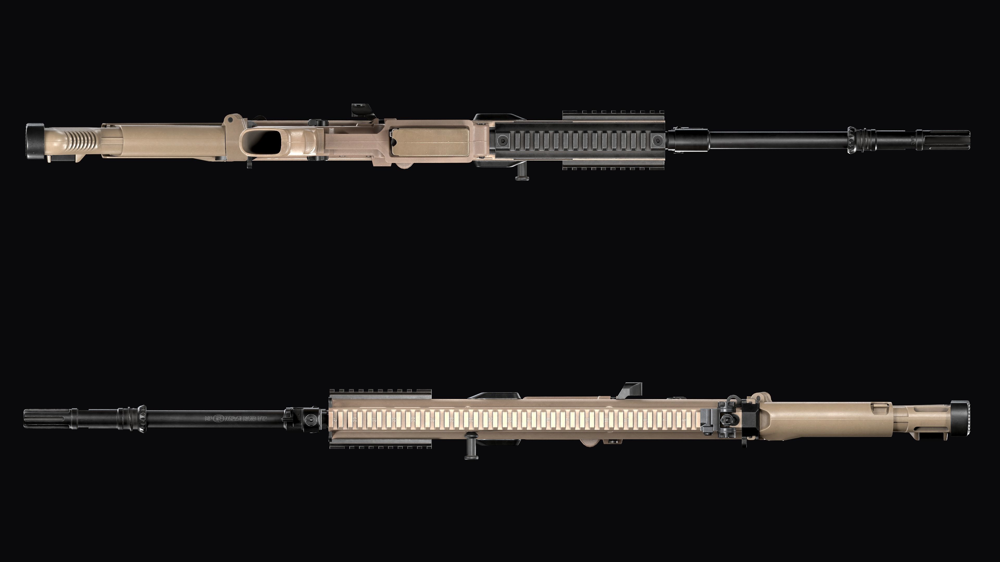 modular assault rifle FN SCAR-H mk 17 Low-poly 3D model_25