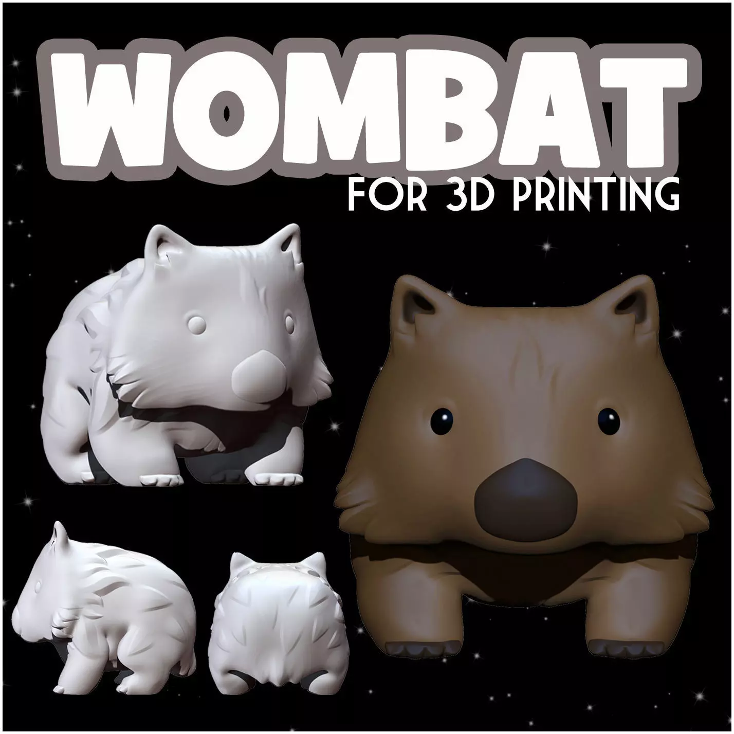 Cute Baby Wombat 3D print model