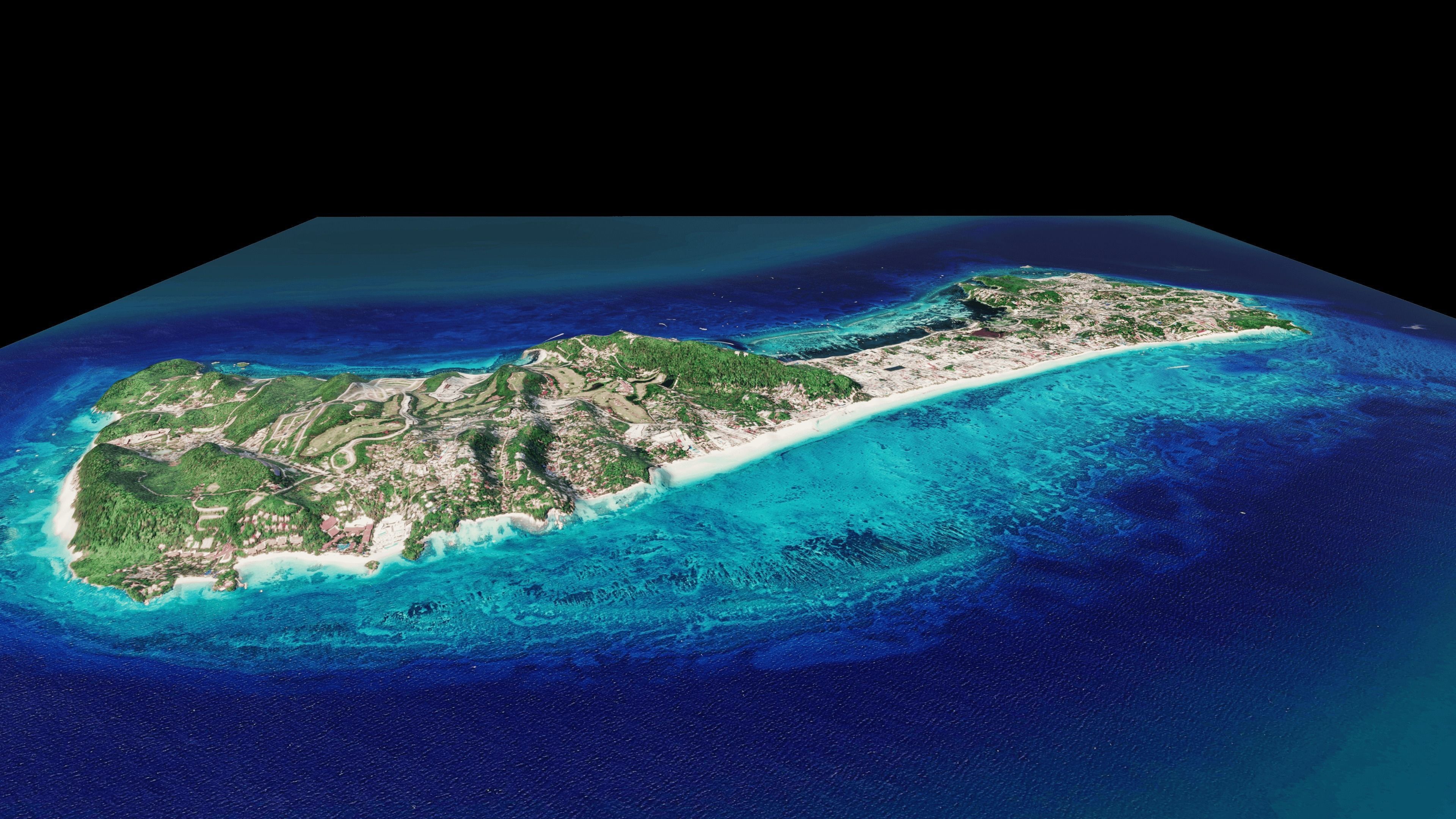 Tropical island terrain 3d model 3D model_2