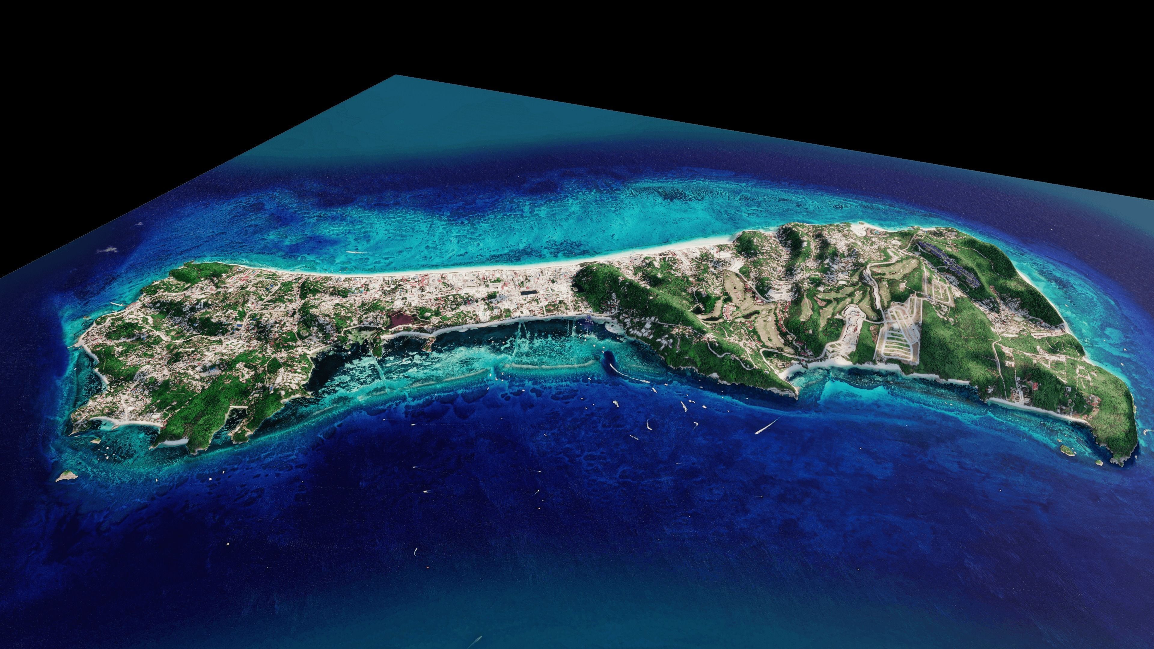 Tropical island terrain 3d model 3D model_8