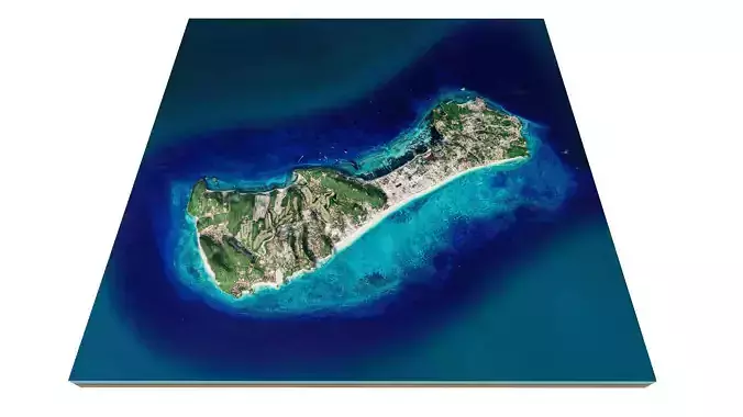 Tropical island terrain 3d model
