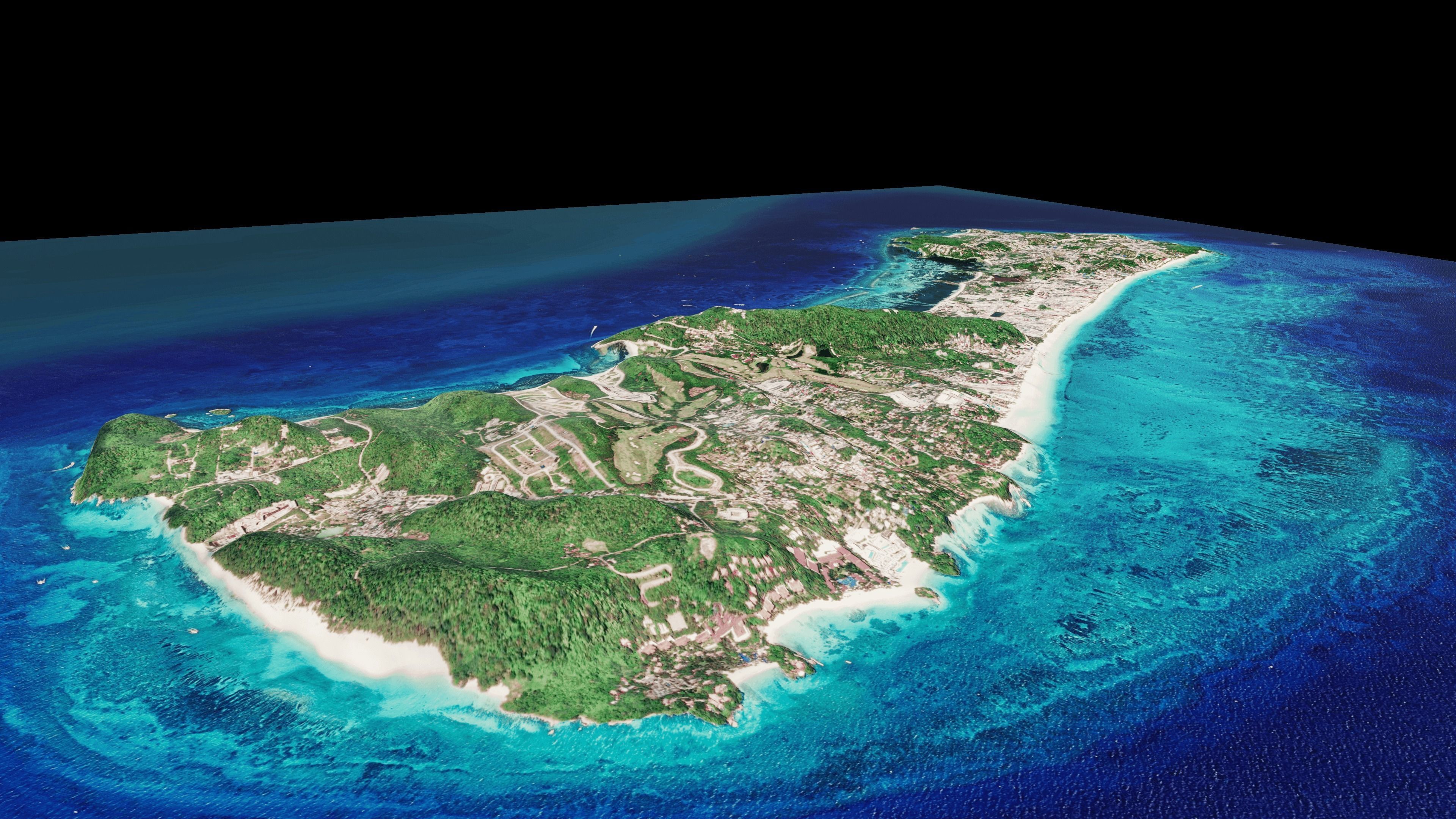 Tropical island terrain 3d model 3D model_3