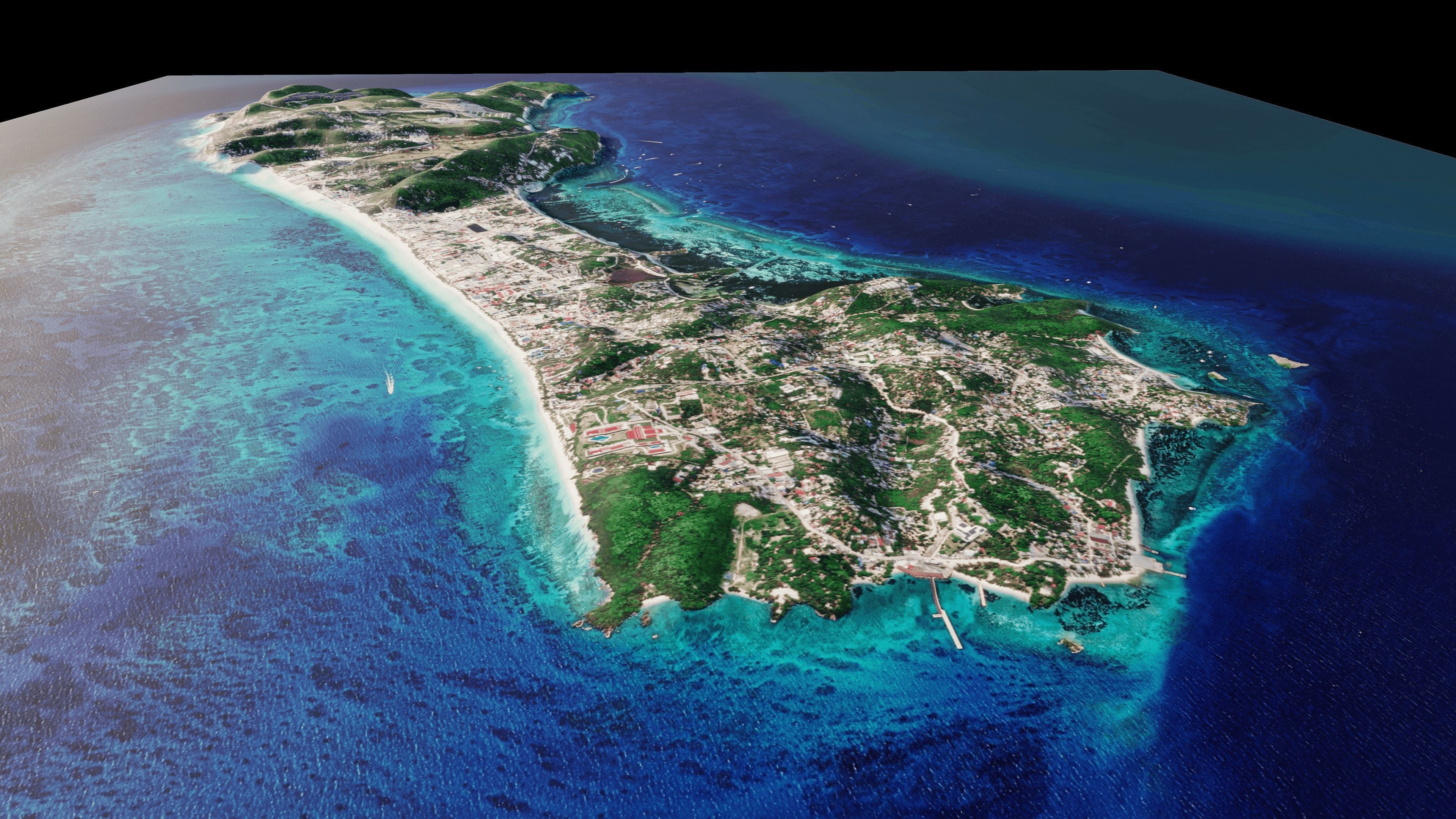 Tropical island terrain 3d model 3D model_6