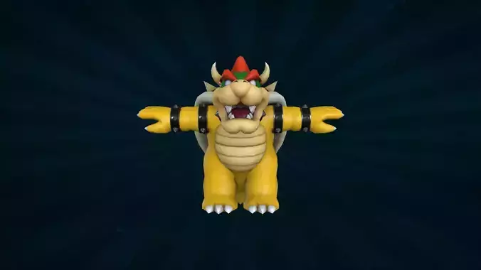 BROS-021 Rigged Bowser Low-poly 3D model