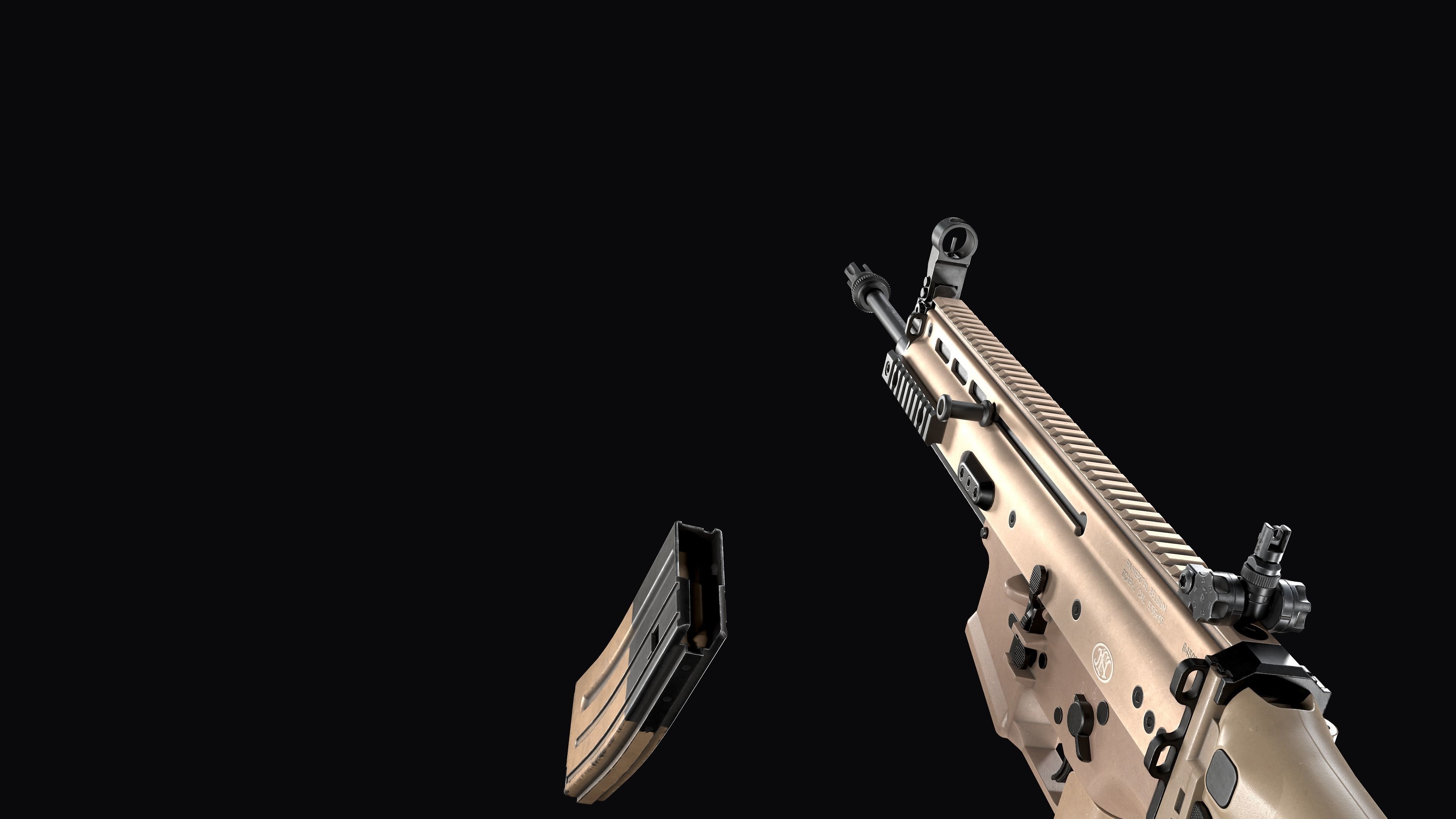 modular assault rifle FN SCAR-L mk 16 Low-poly 3D model_24