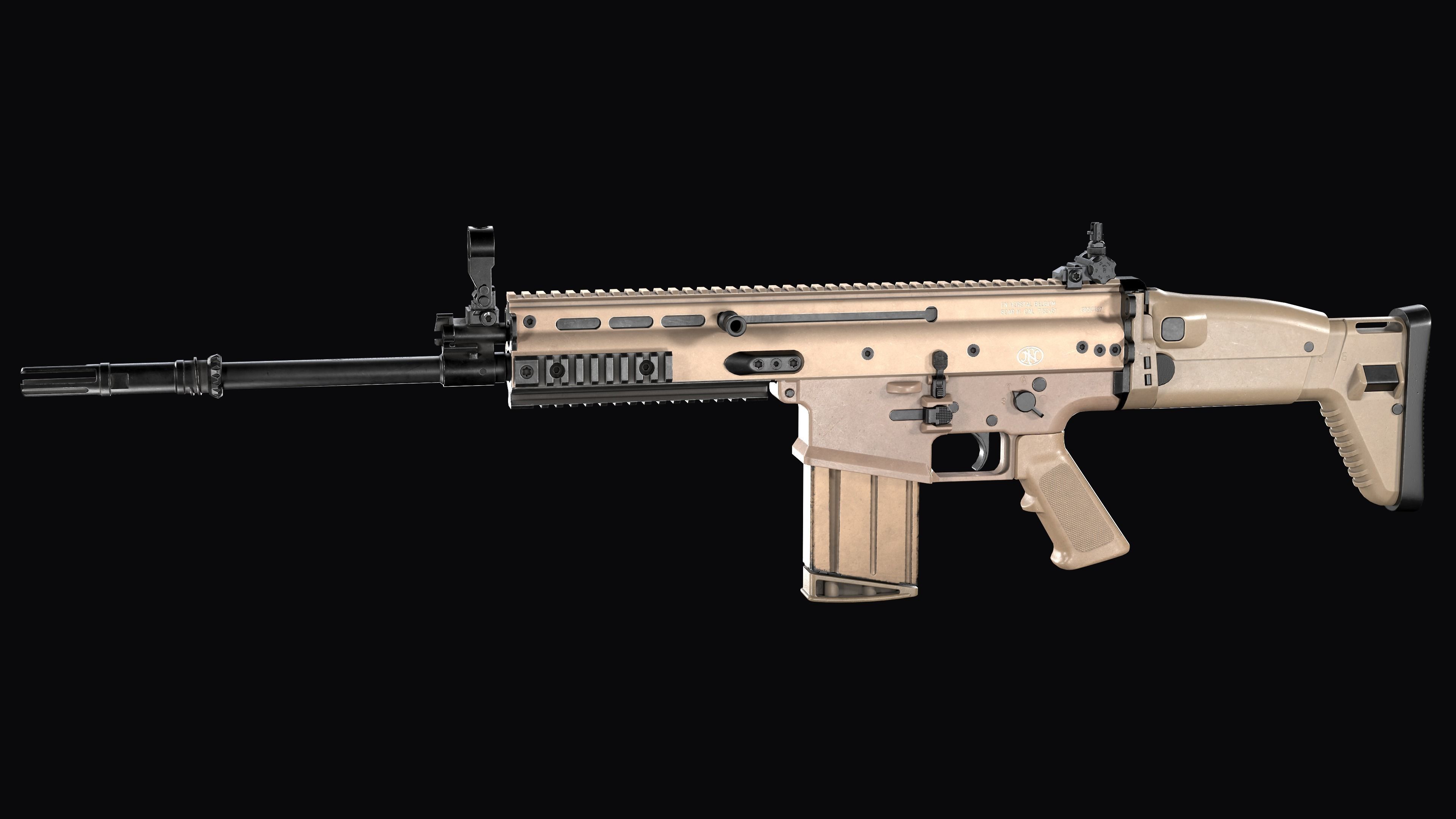 modular assault rifle FN SCAR-L mk 16 and SCAR-H mk 17  3D Model Collection_6