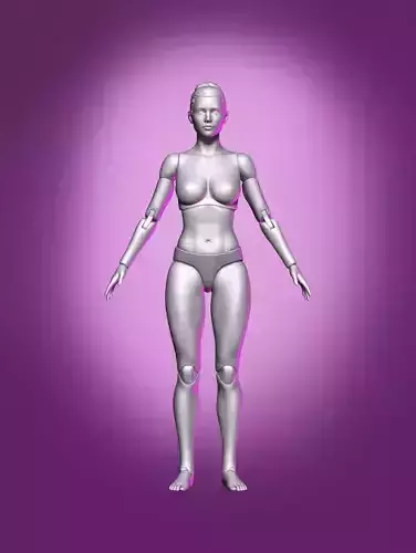 Female Articulated Action Figure 3D print model