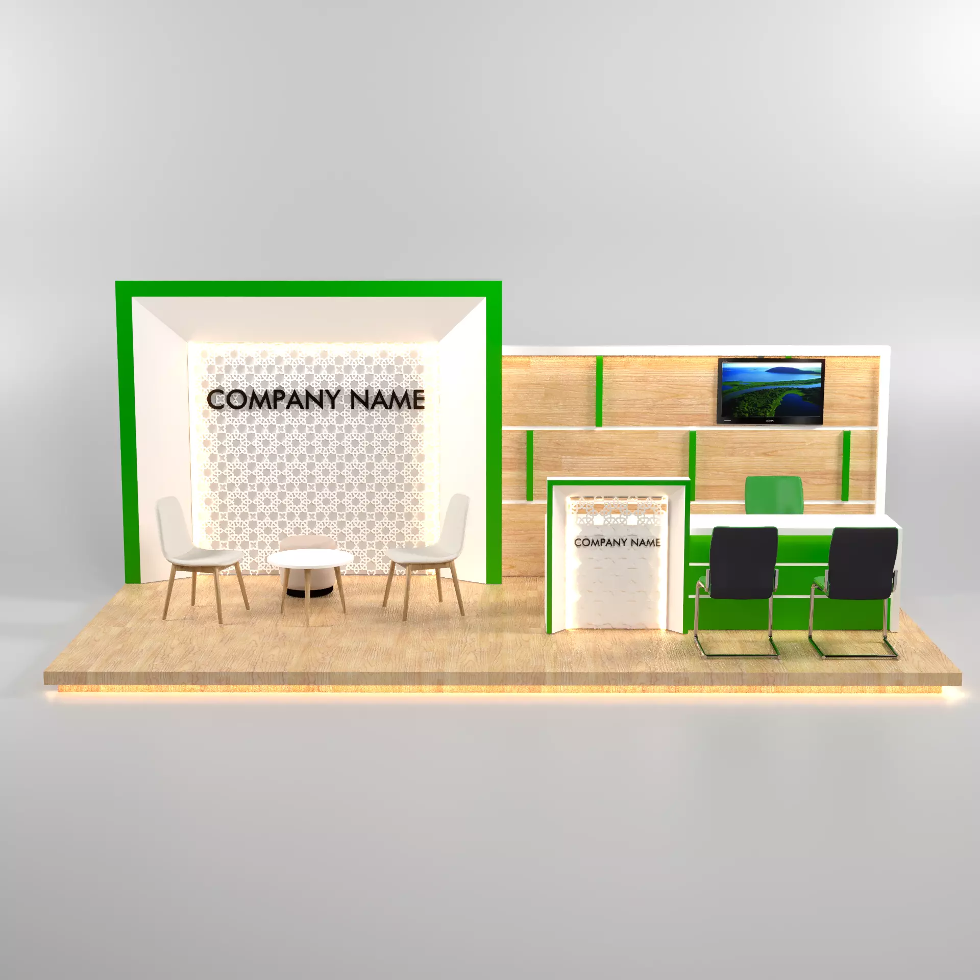 Small booth exhibiton 3m x 6m 3D model_0