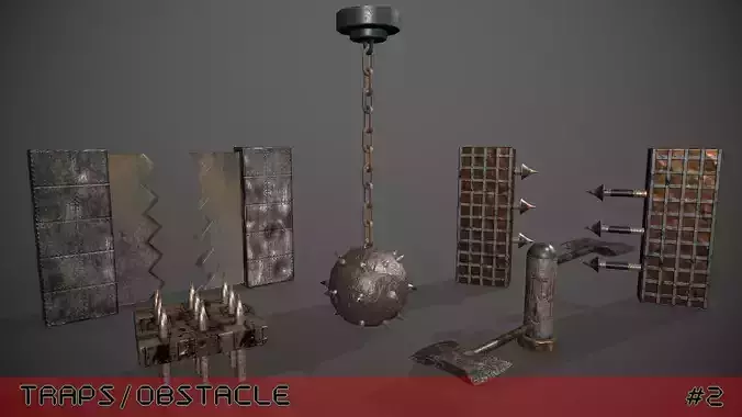 Traps set -2 Asset Game ready  Obstacle