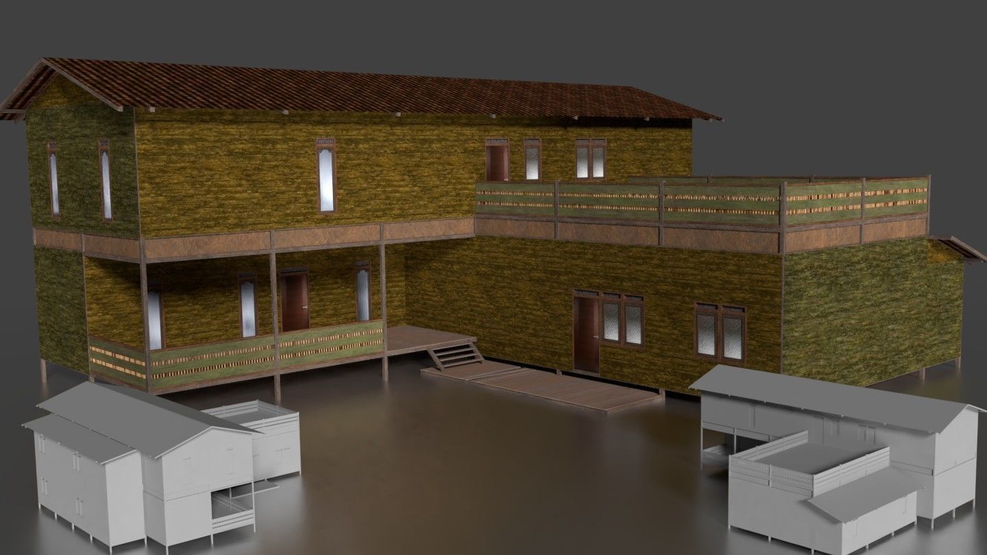 Rumah Kayu Panggung Tingkat 011-020 FBX 3D model_4