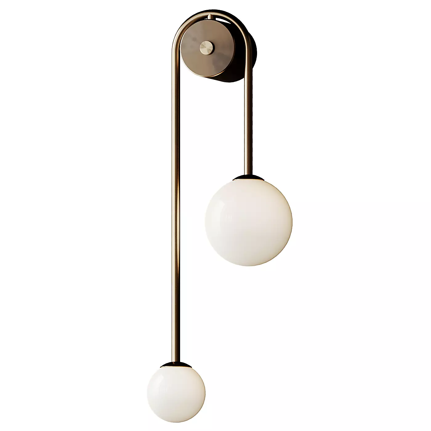 Postmodern Brass Arc Wall Lighting 3D model_0