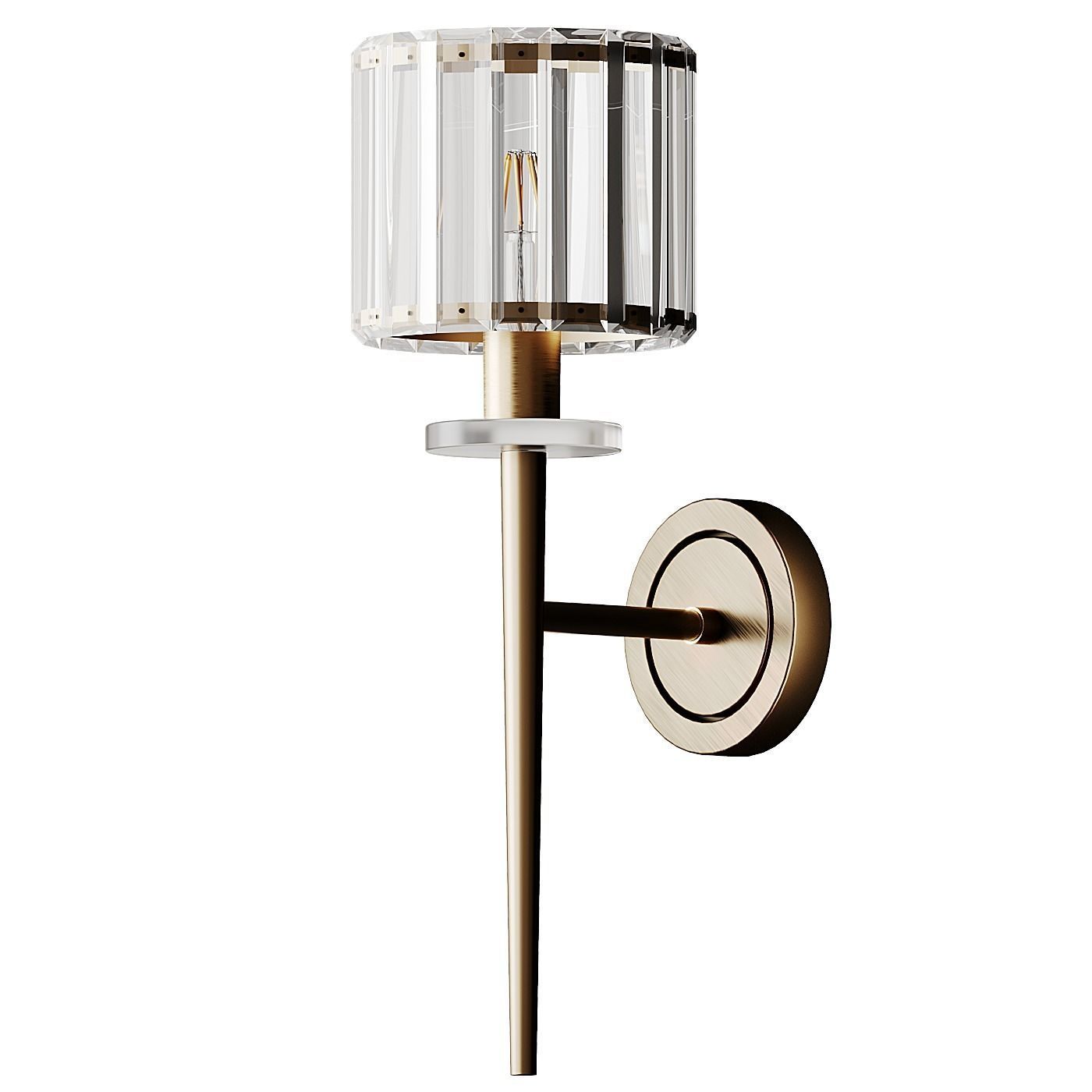 Crystal Block Gold Wall Sconce 3D model_1