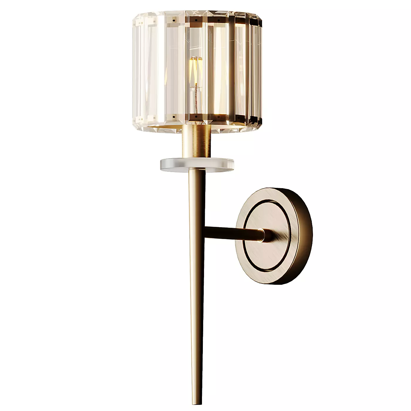 Crystal Block Gold Wall Sconce 3D model_0