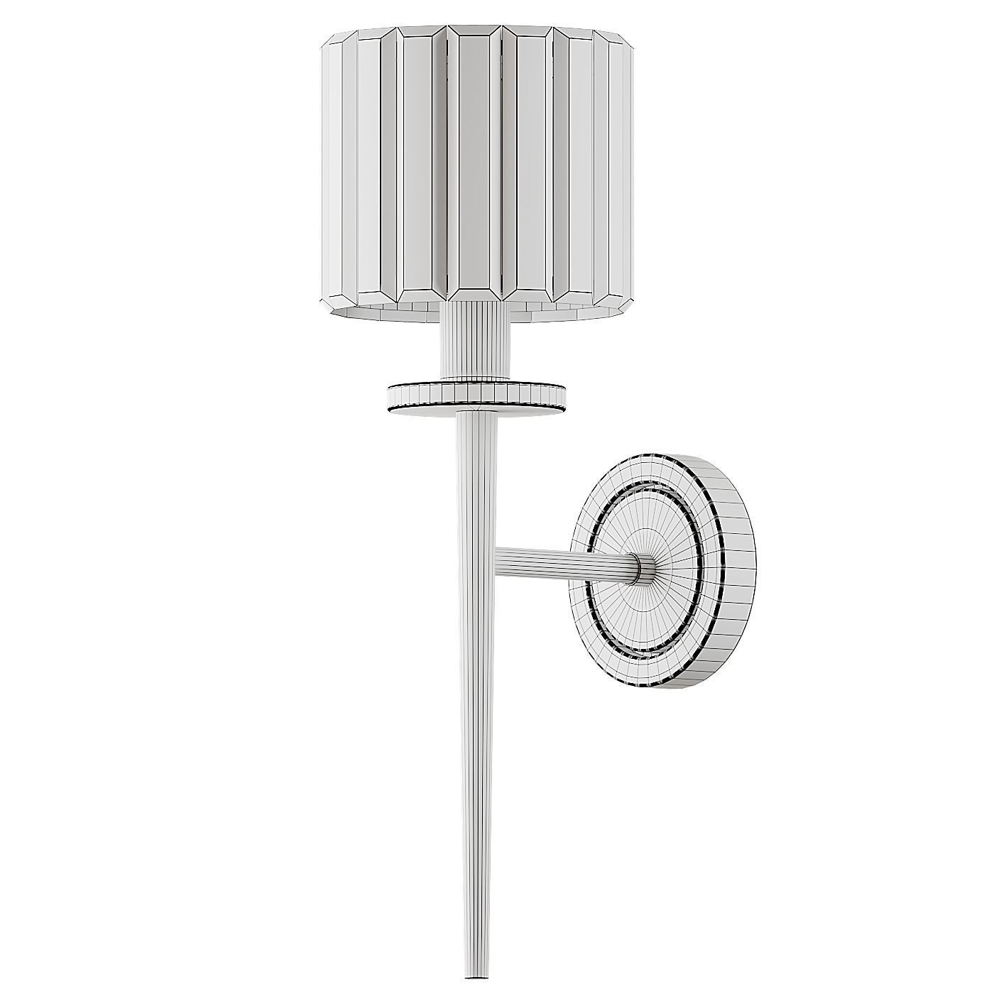 Crystal Block Gold Wall Sconce 3D model_2