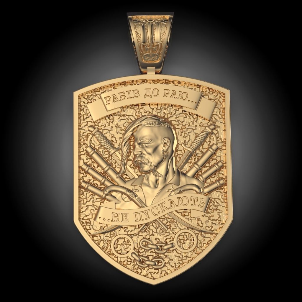 Pendant Cossack of free Ukraine 3D print model_1