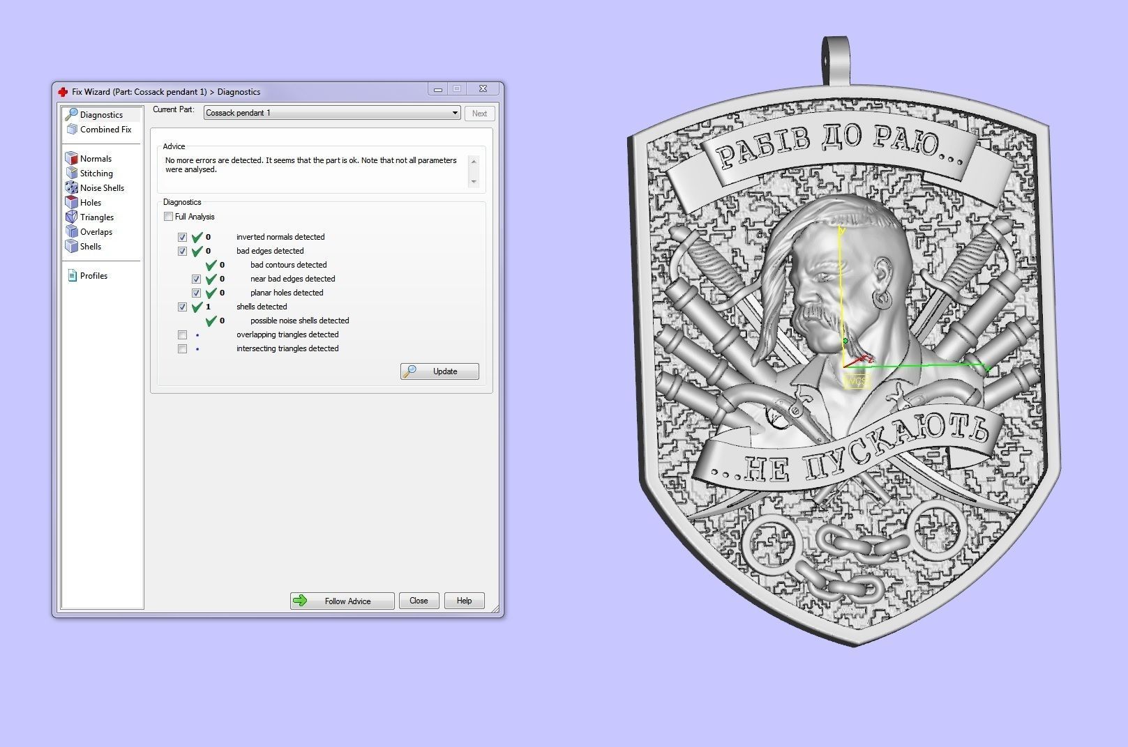 Pendant Cossack of free Ukraine 3D print model_4