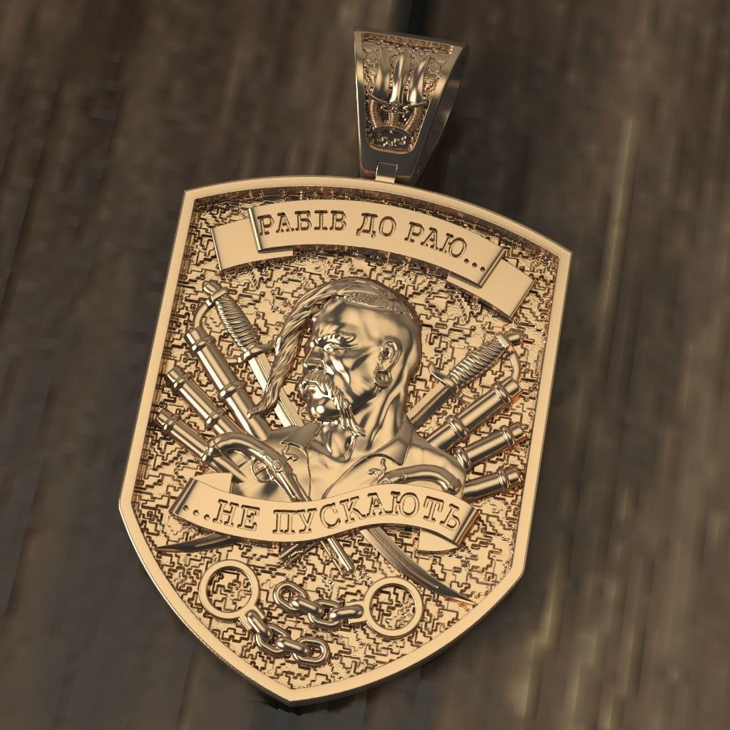 Pendant Cossack of free Ukraine 3D print model_3