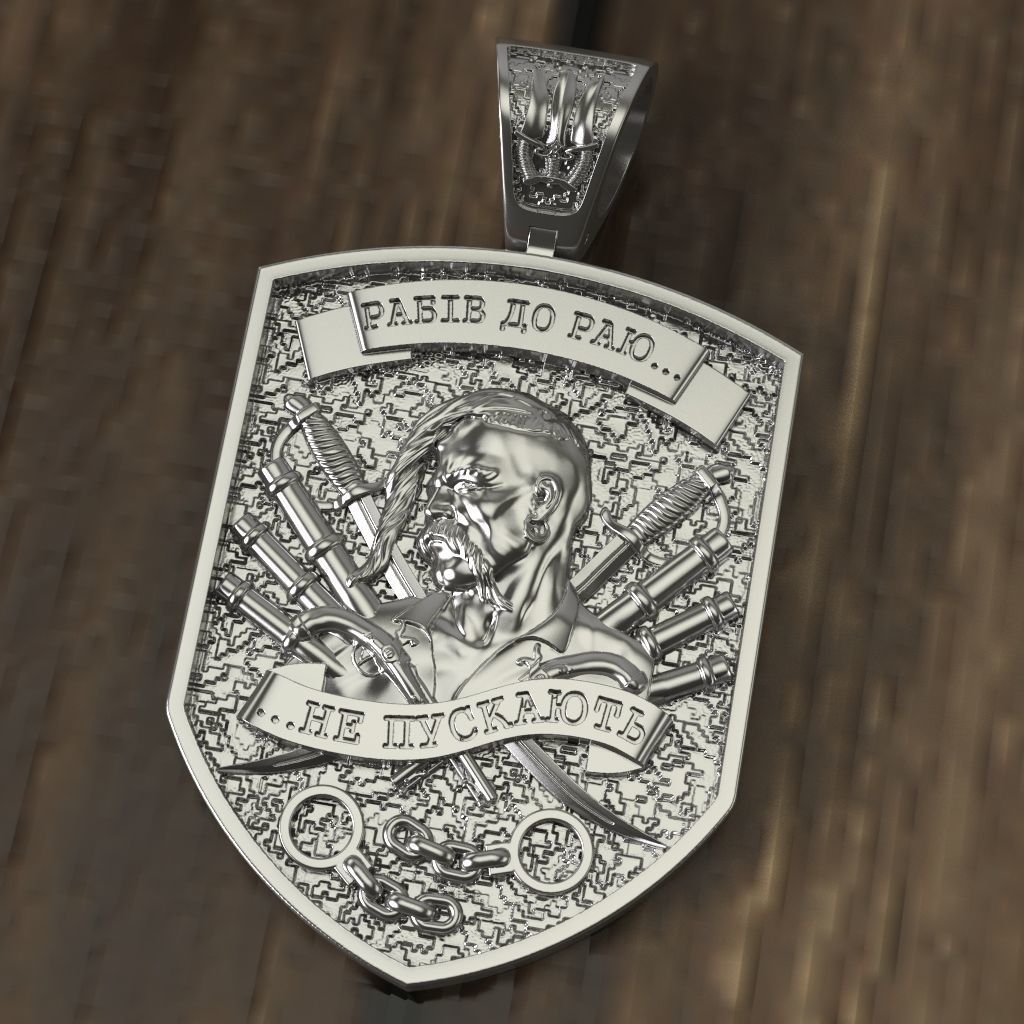 Pendant Cossack of free Ukraine 3D print model_2