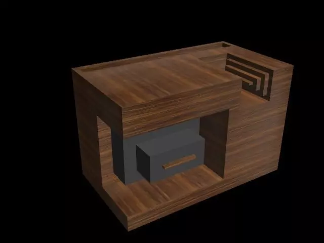 Isometric Modern Table Lowpoly Low-poly 3D model_0