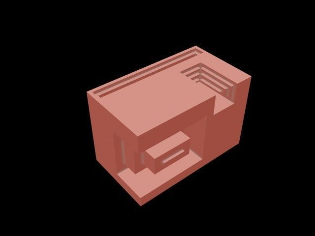 Isometric Modern Table Lowpoly Low-poly 3D model_14