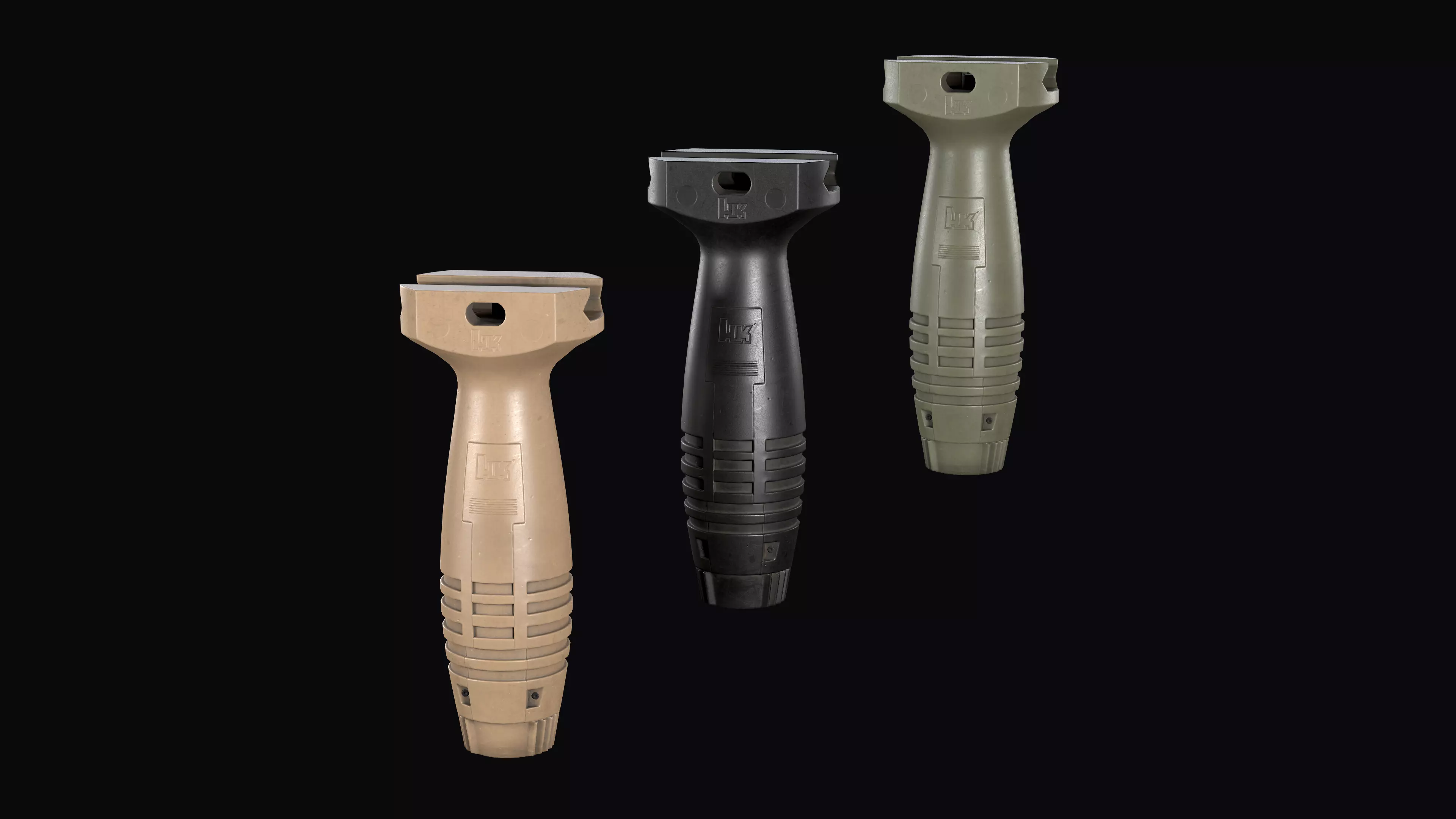 Vertical fore Grip HK  Low-poly 3D model_0