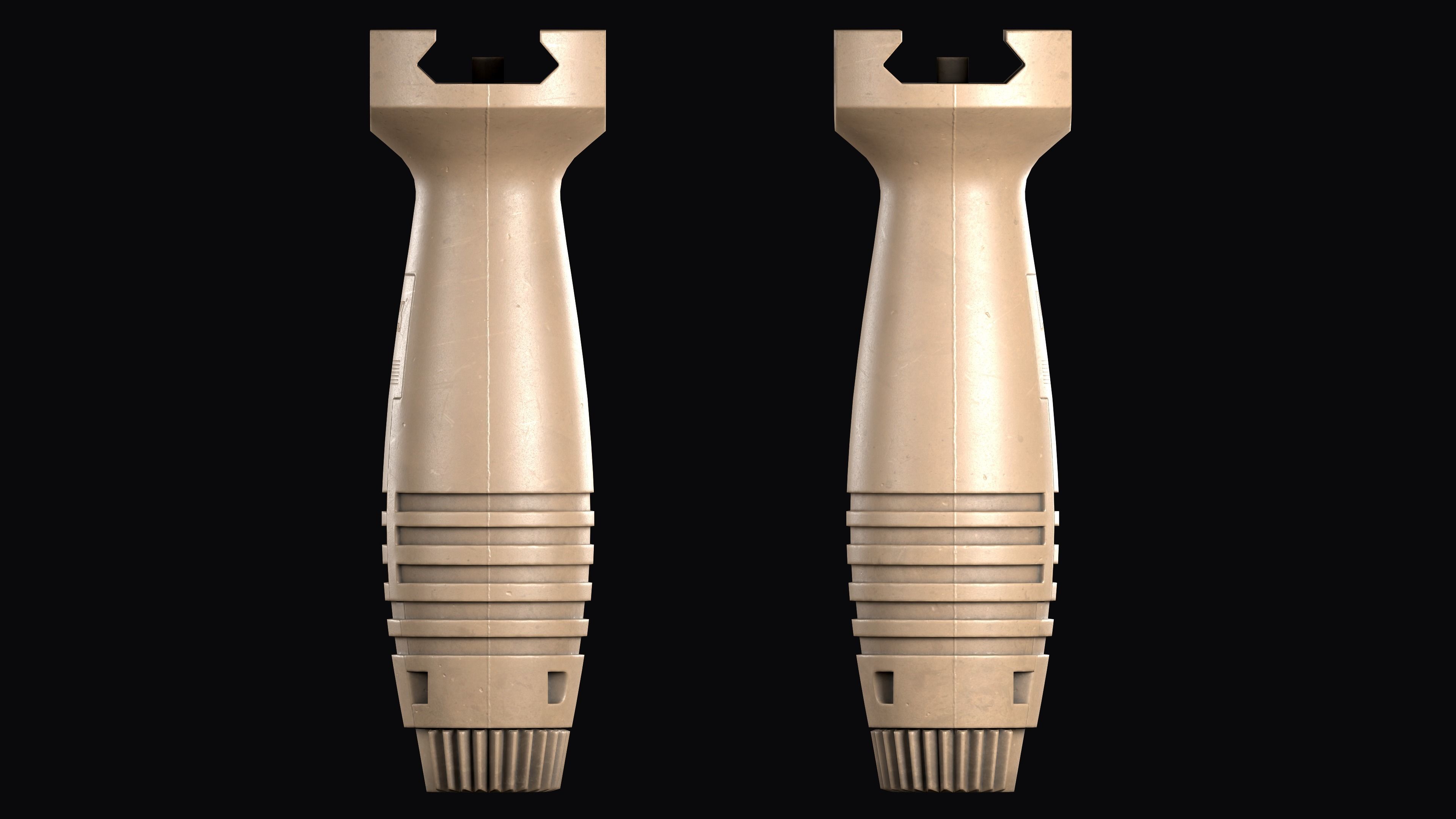 Vertical fore Grip HK  Low-poly 3D model_12