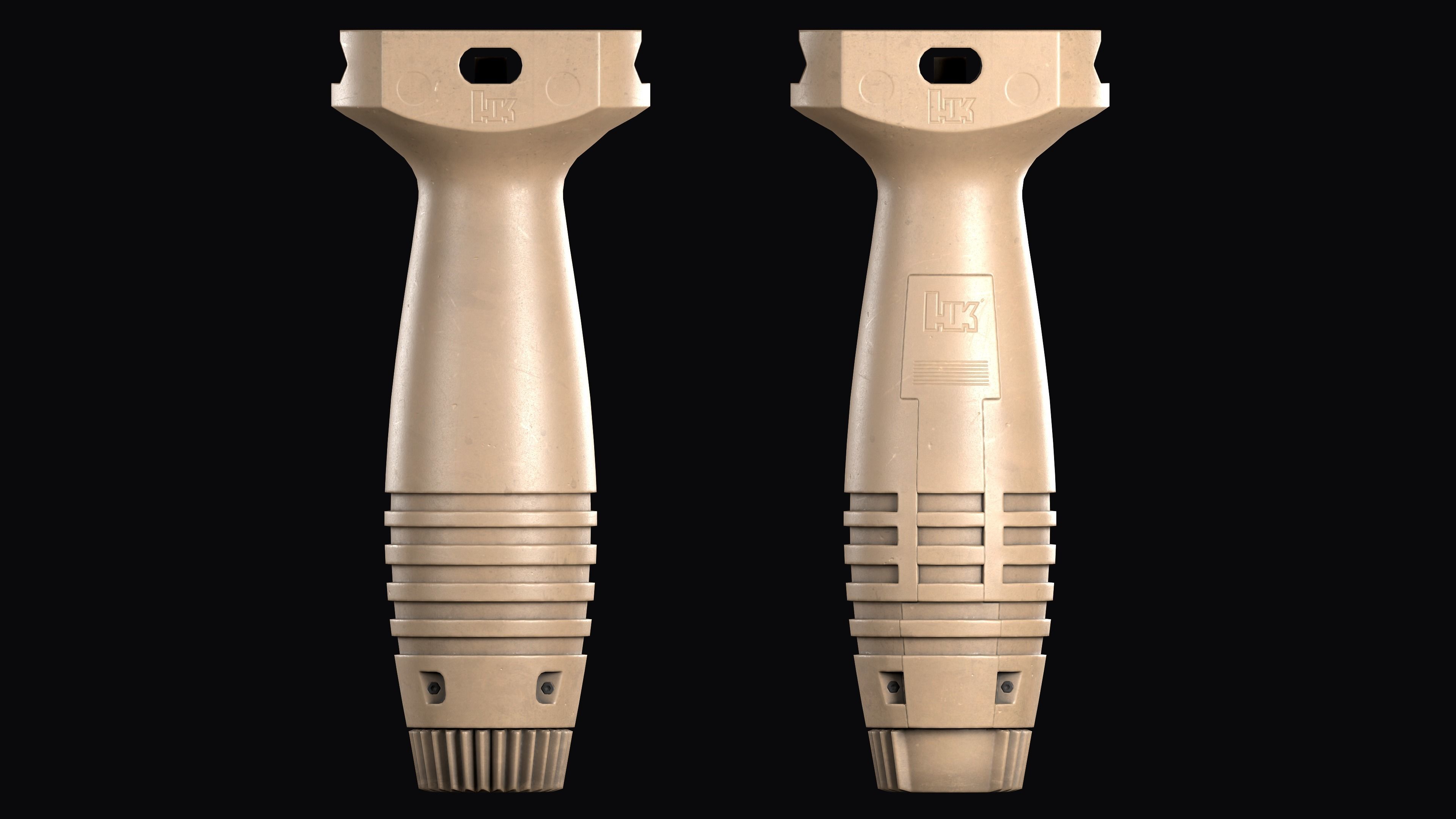 Vertical fore Grip HK  Low-poly 3D model_13