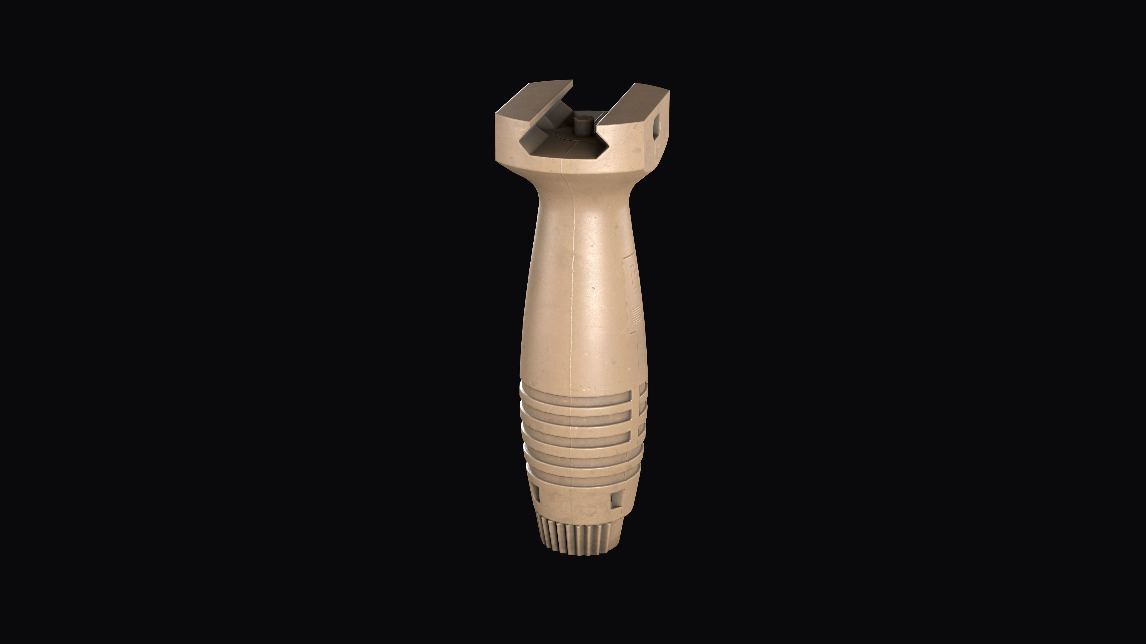 Vertical fore Grip HK  Low-poly 3D model_9