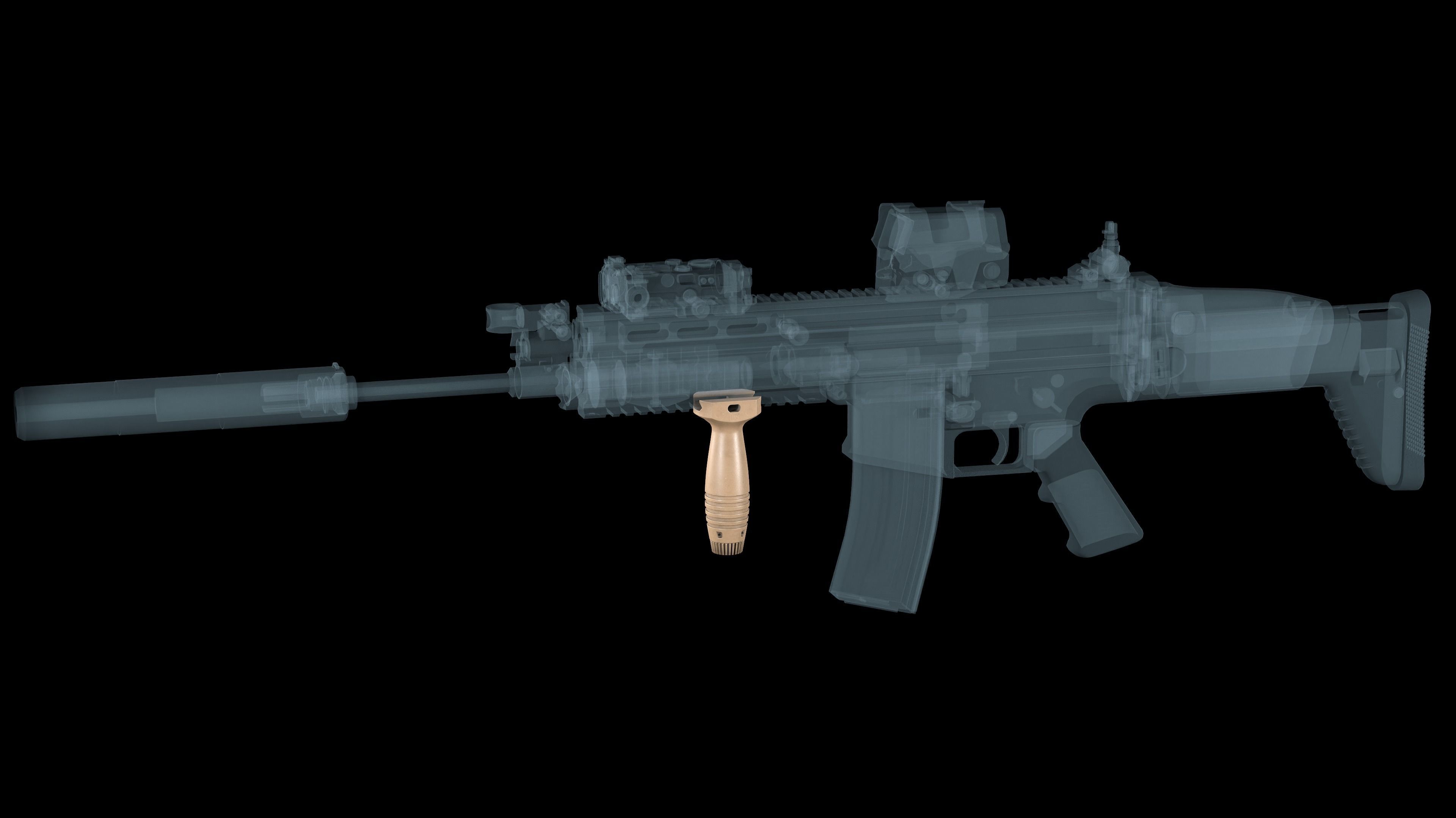 Vertical fore Grip HK  Low-poly 3D model_3