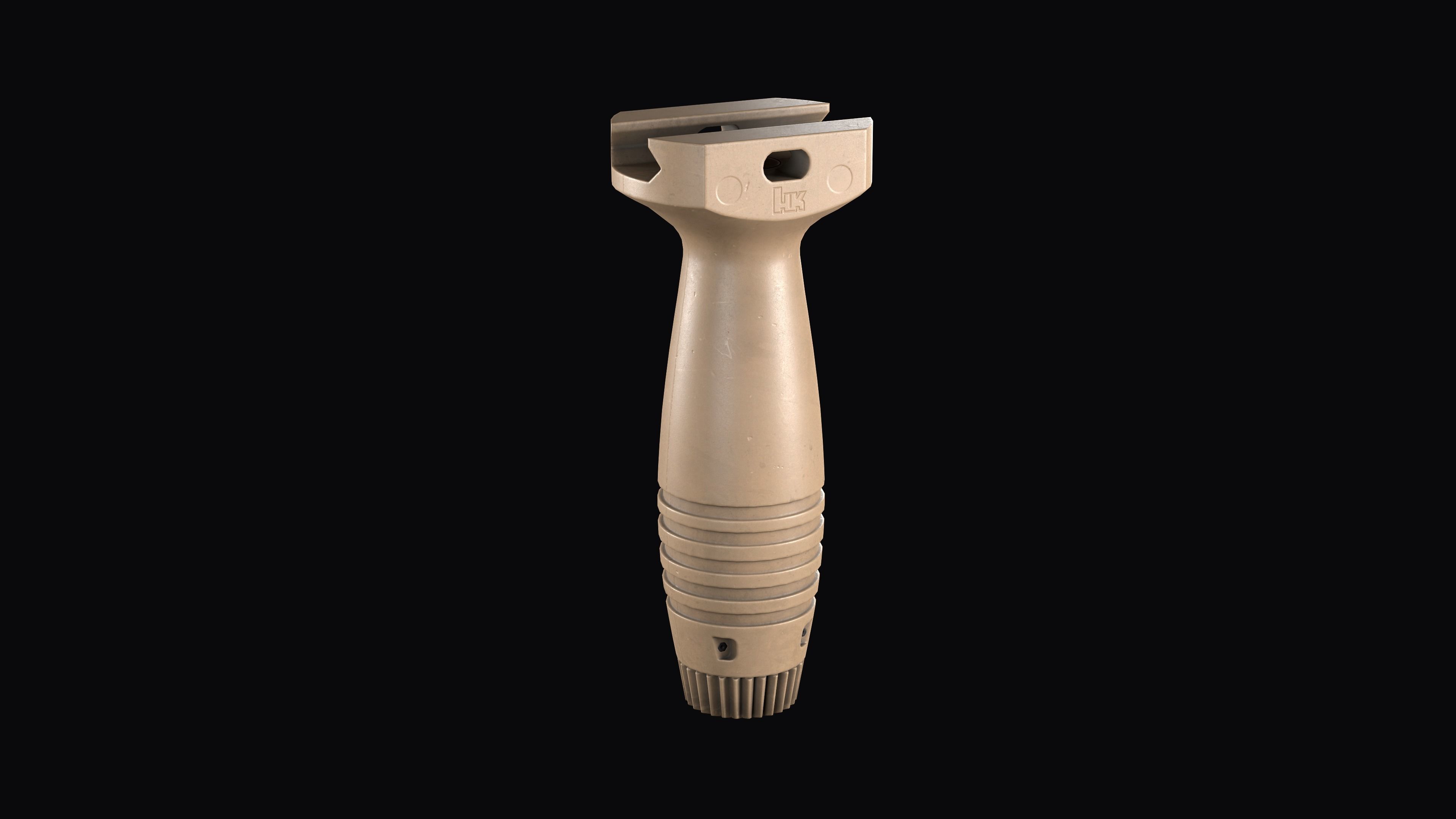 Vertical fore Grip HK  Low-poly 3D model_6